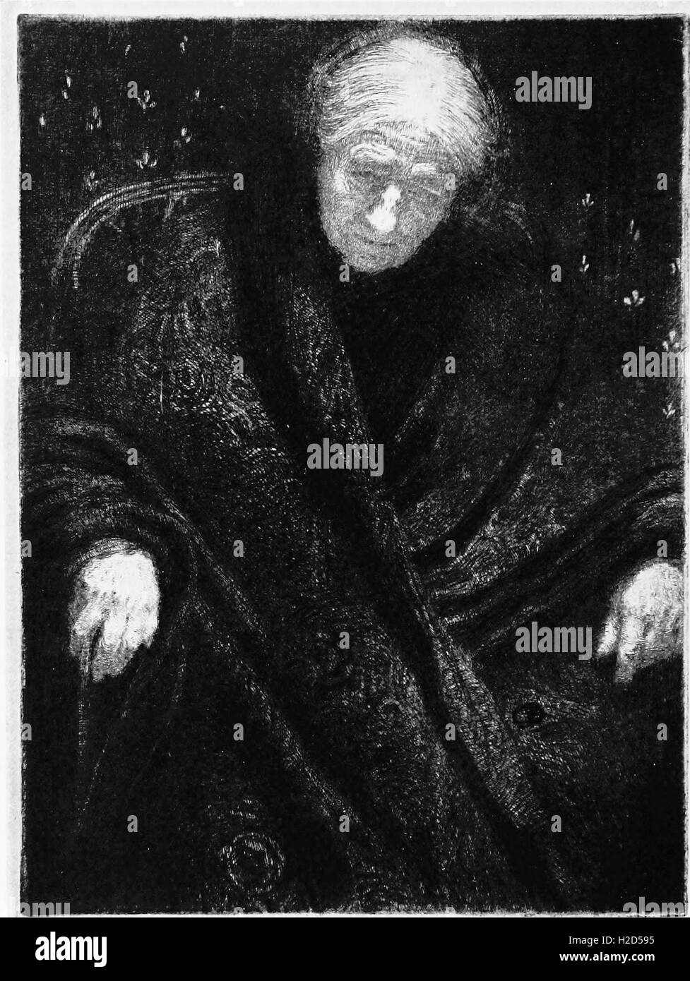 Diese Sammlung zeigt moderne Techniken in der Druckerei, wie Ätzen, Mezzotint und Trockenspitzen, die ihre Entwicklung und ihren künstlerischen Wert in der Kunst des frühen 20. Jahrhunderts hervorheben. Stockfoto