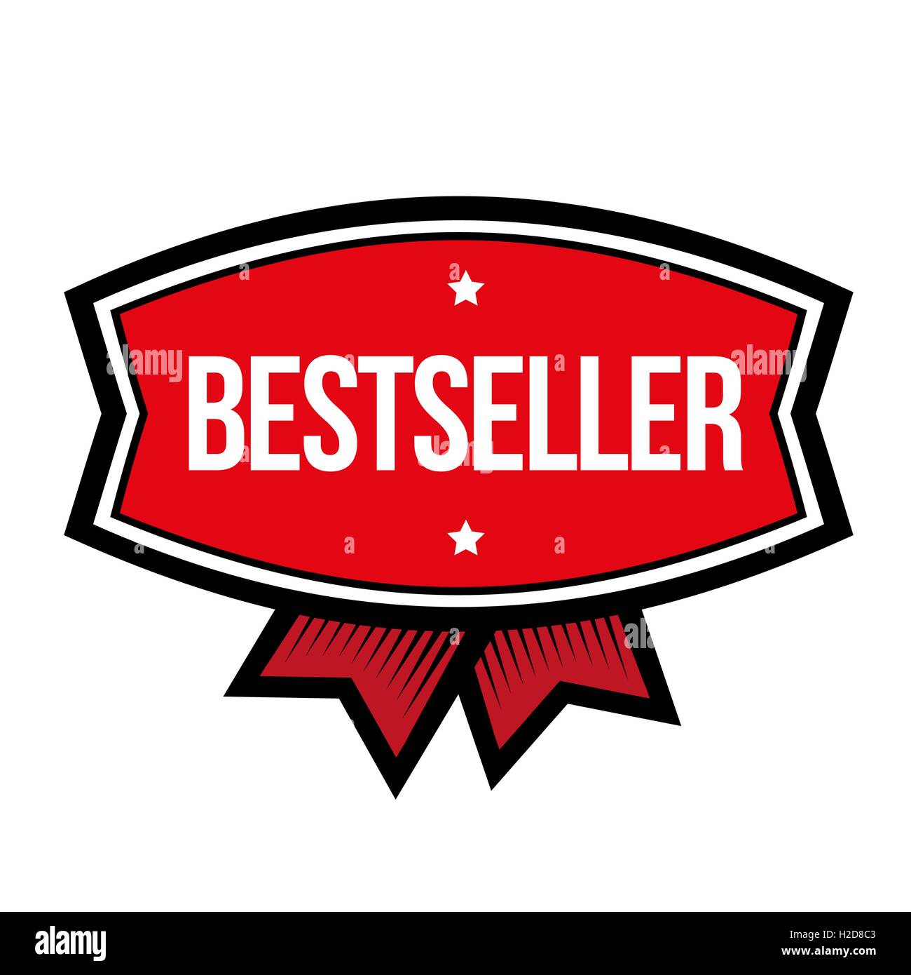 Bestseller Vintage Schild rot Stock Vektor