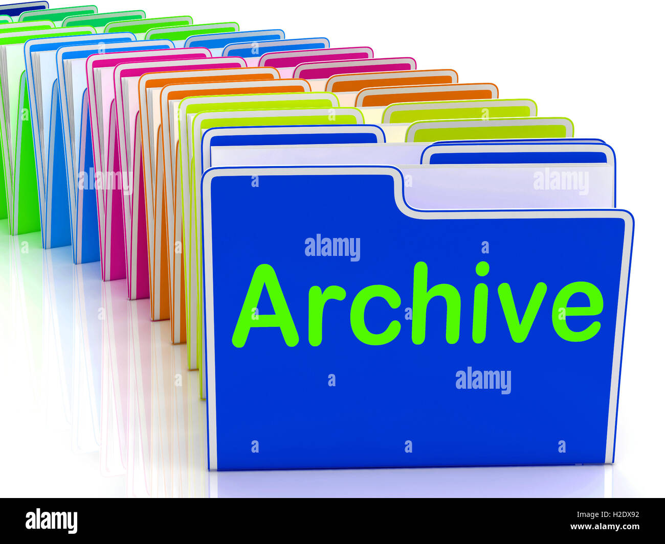 Archivieren von Ordnern anzeigen Dokumente, Daten und Backup Stockfoto