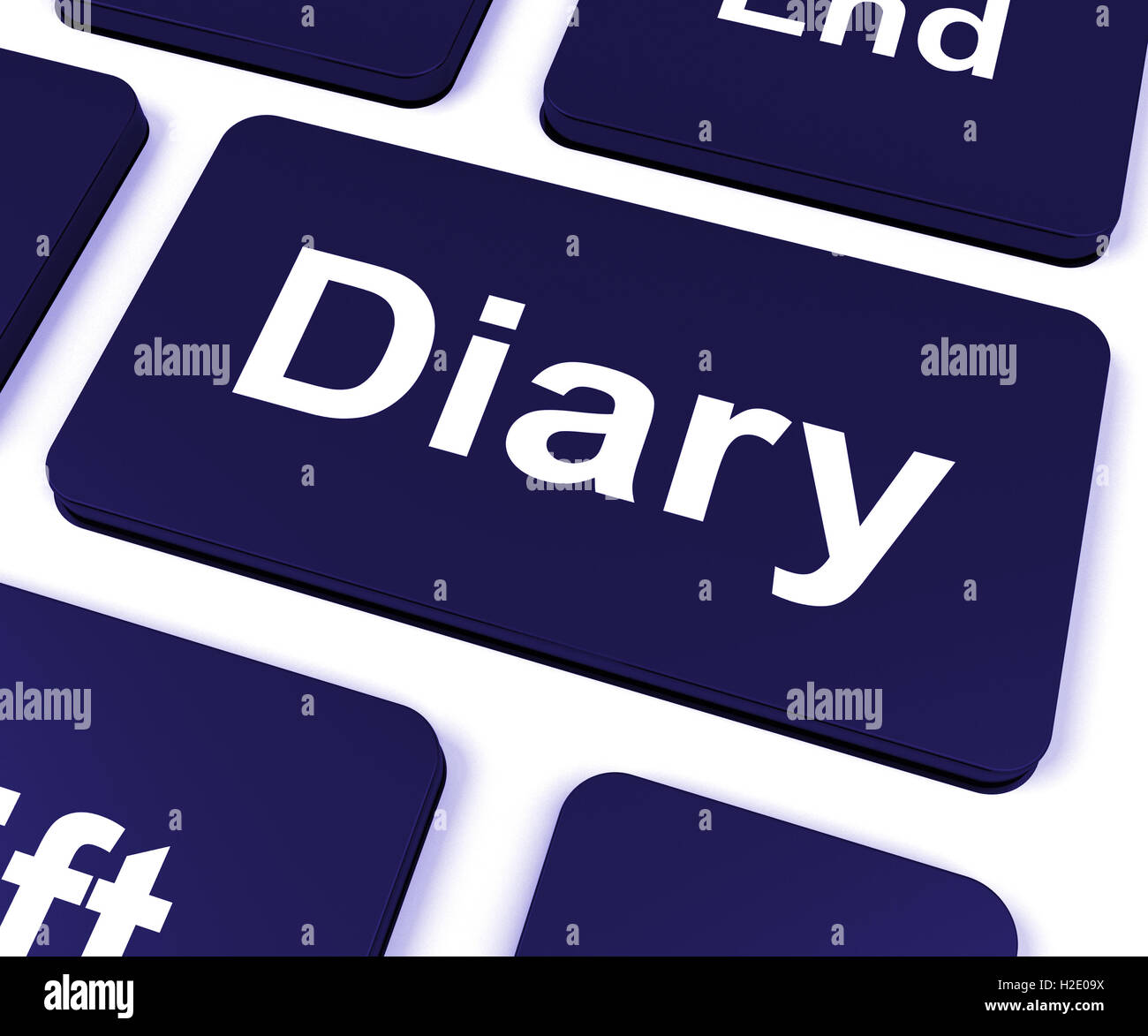 Tagebuch-Taste zeigt Online-Planer oder Zeitplan Stockfoto