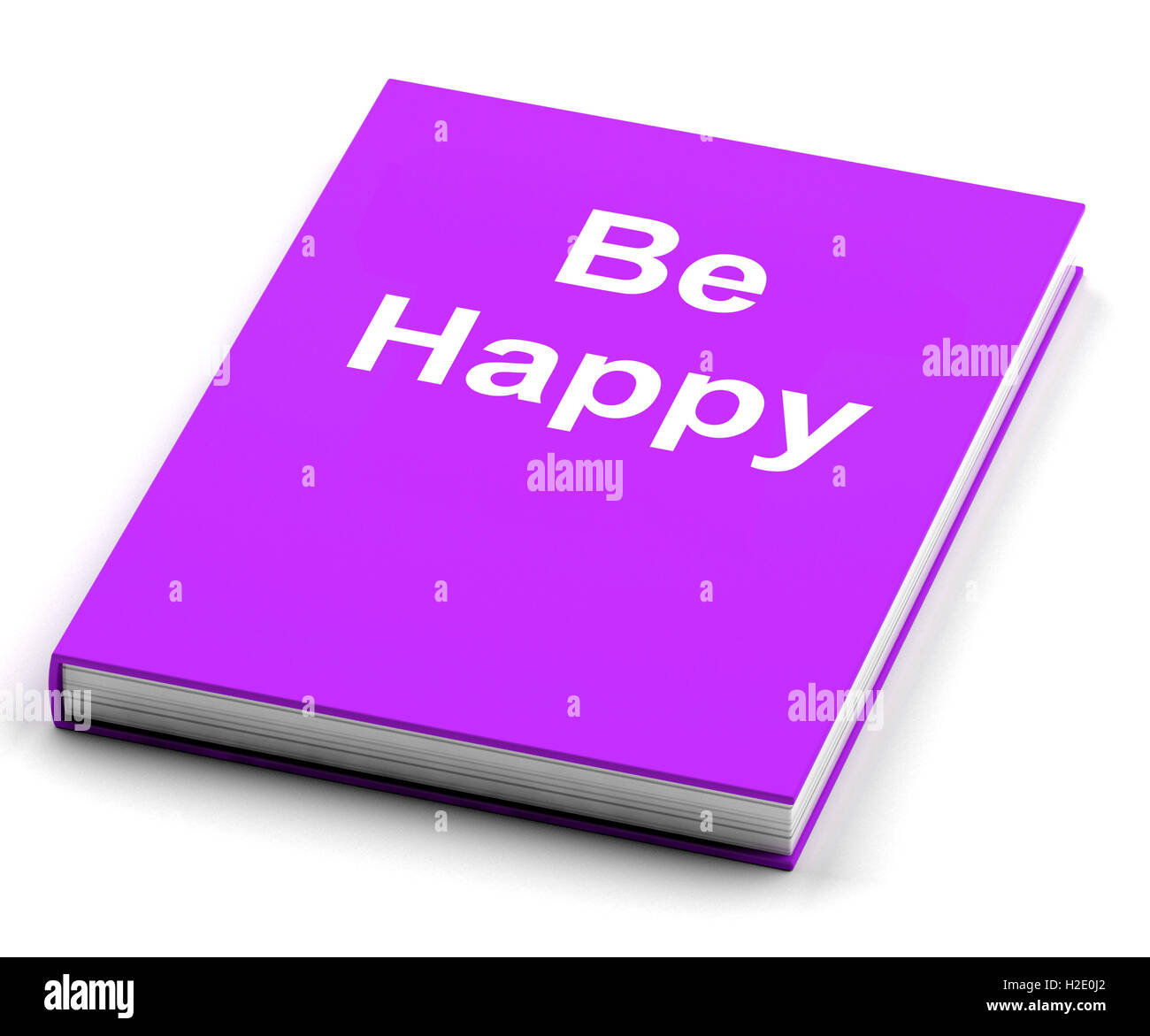 Be Happy Buch zeigt Glück und Freude Stockfoto