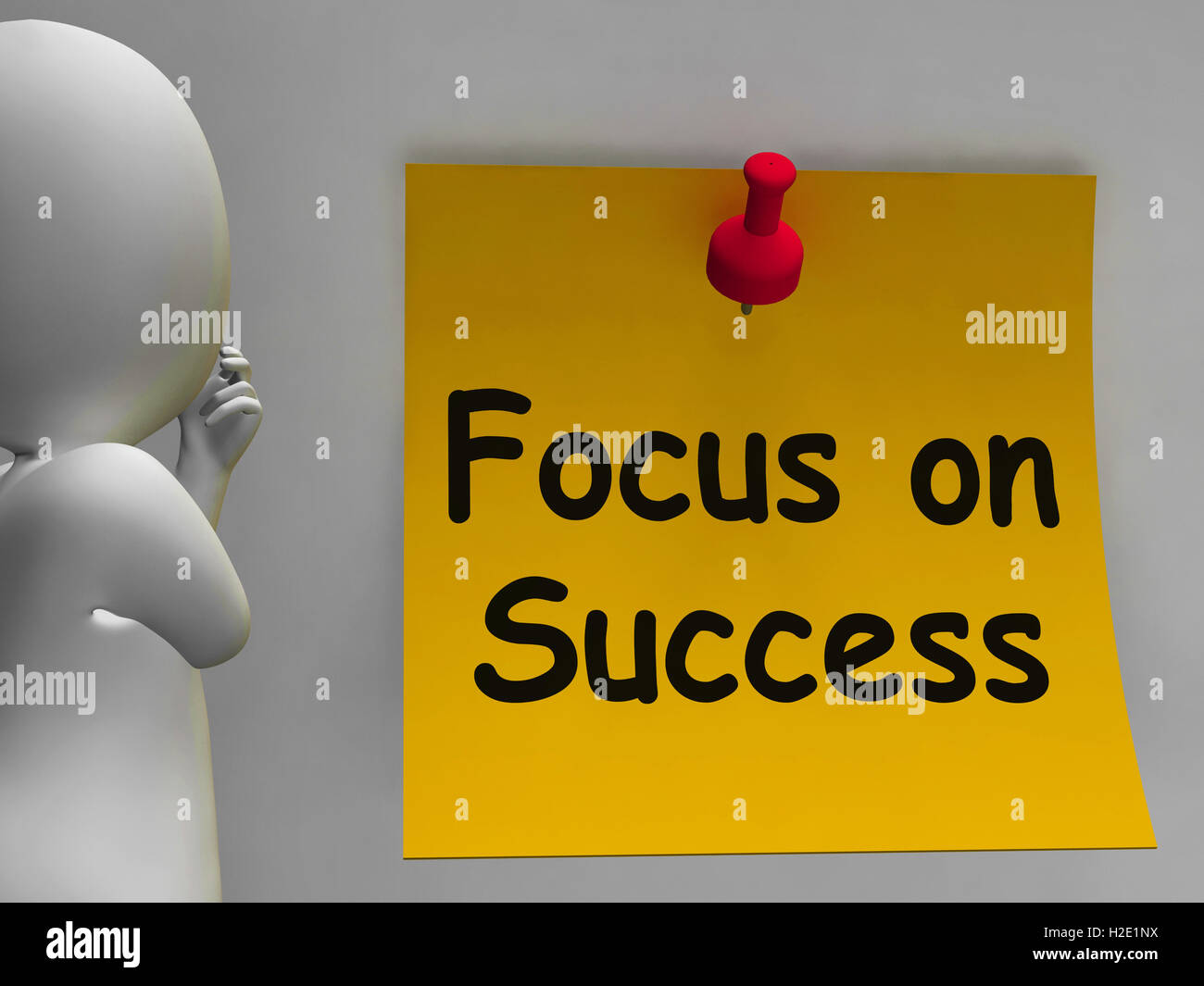 Fokus auf Erfolg Hinweis zeigt Ziele Stockfoto