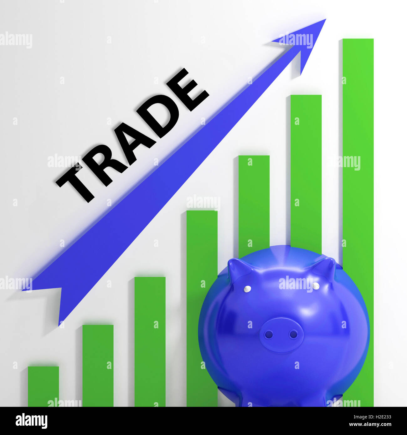 Handel Grafik zeigt Wachstum In den Märkten und Aktienwert Stockfoto