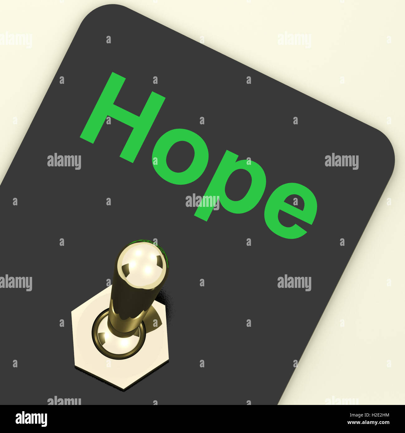 Hoffnung-Schalter zeigt, wollen, wollen in der Hoffnung Stockfoto
