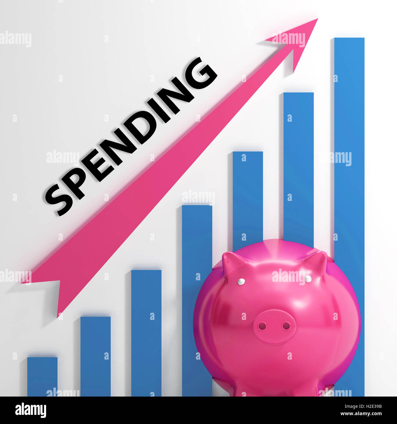 Graphen bedeutet Ausgaben kostet, Kosten und Auslagen Stockfoto
