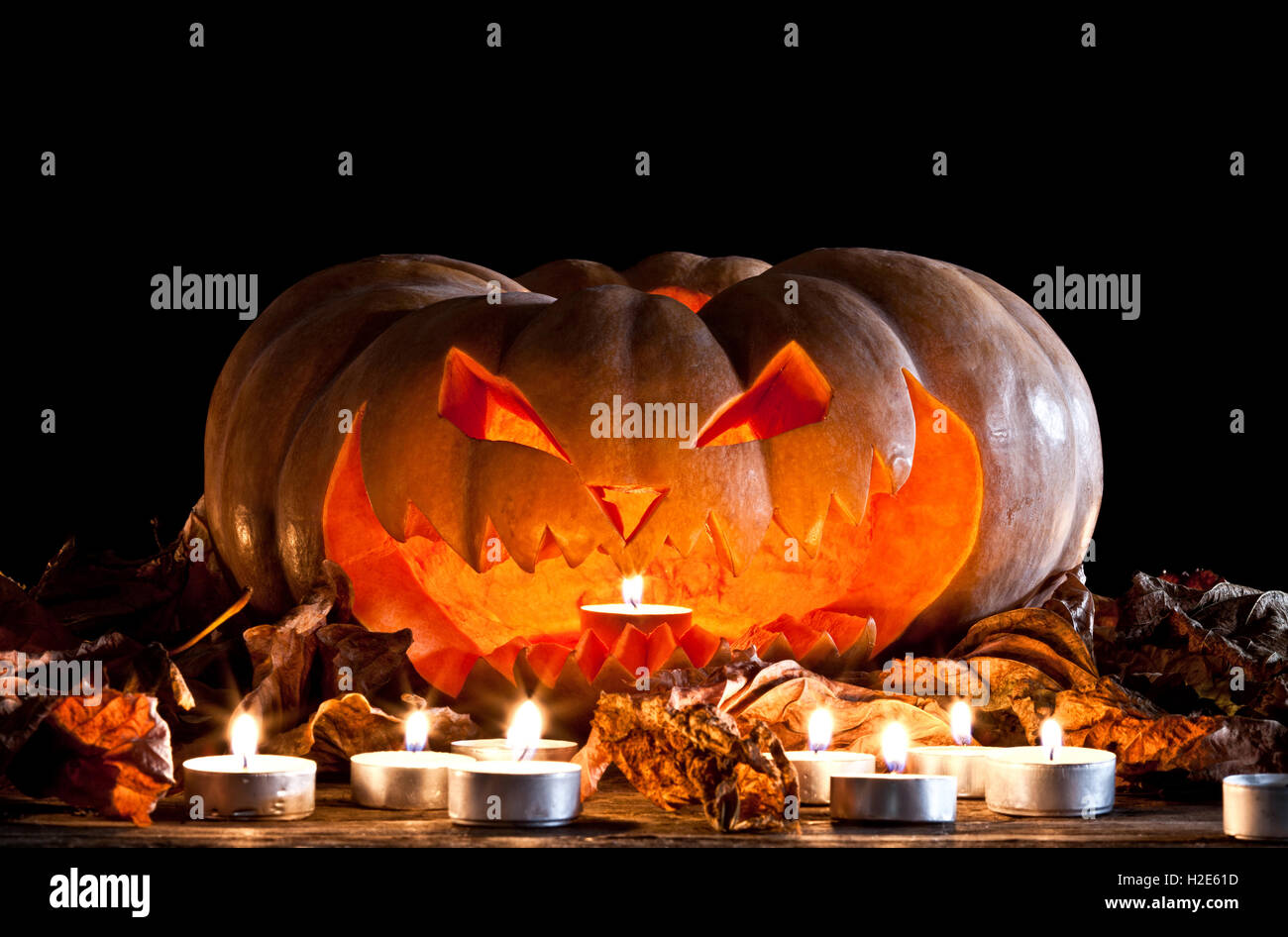 Halloween Kürbis-Kerze Licht Stockfoto