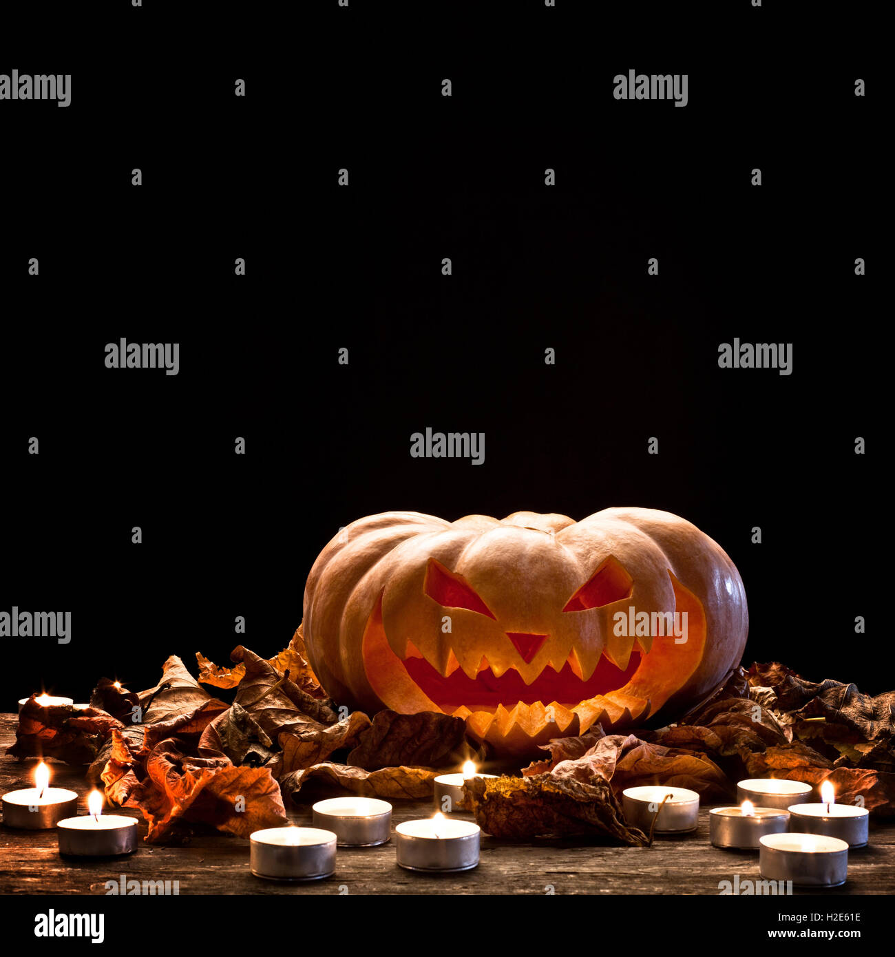 Halloween Kürbis-Kerze Licht Stockfoto