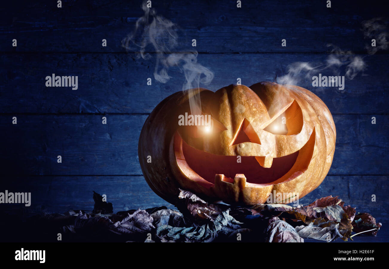 Halloween Kürbis-Kerze Licht Stockfoto