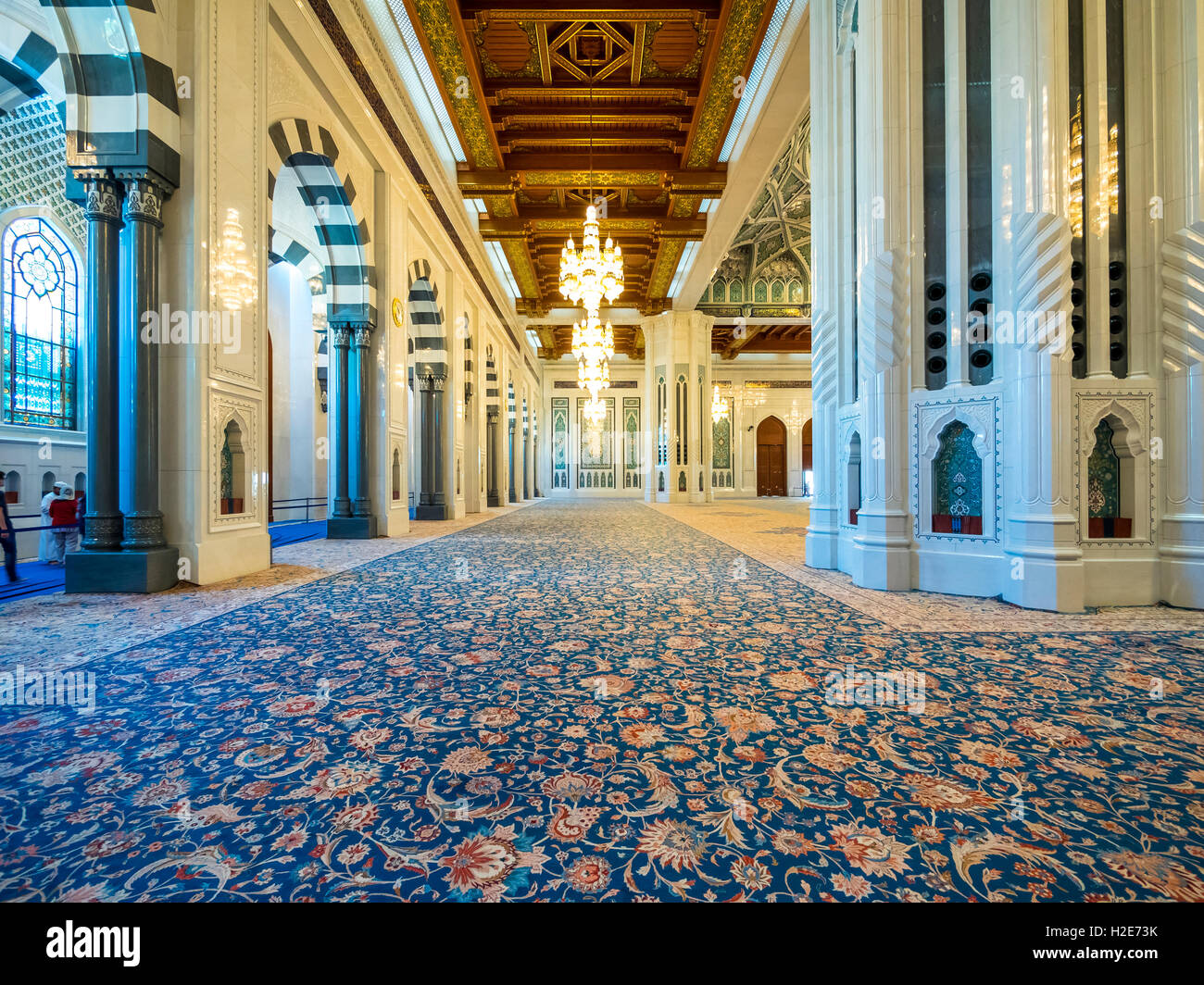 Sultan Qaboos Grand Mosque, Interieur, Muscat, Oman Stockfoto