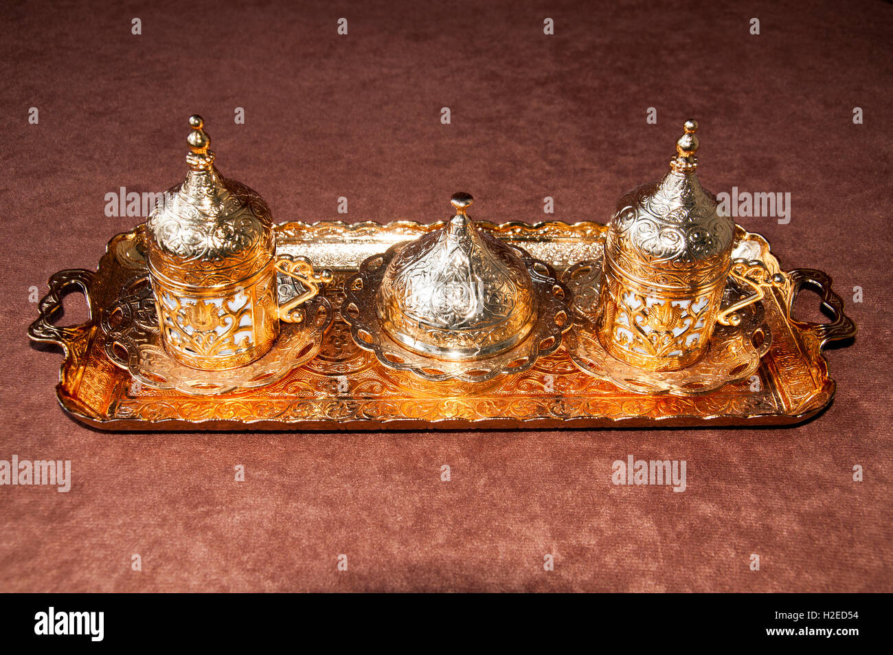 Türkischer Kaffee braun Erdgeschoss Stockfoto