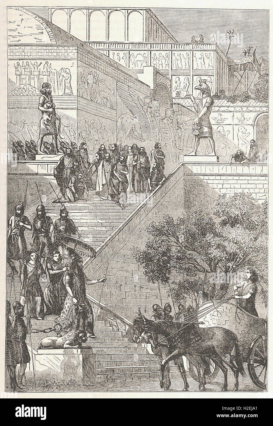 TIIE Palast von KOUYUNJIK, restauriert - von "Illustrated Cassell es Universalgeschichte" - 1882 Stockfoto