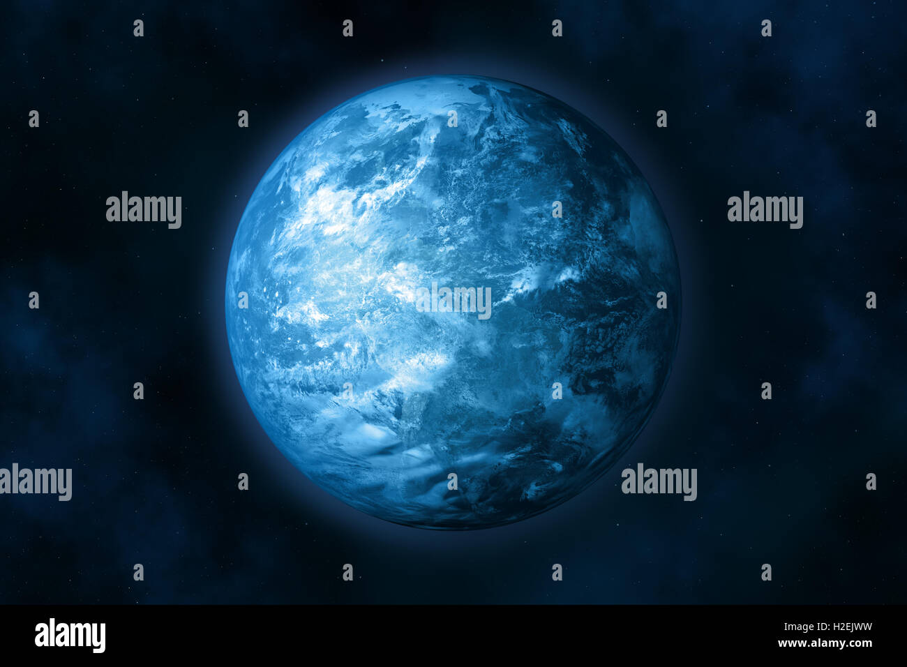 Planetenerde im Weltraum. Sterne und Nebel. Bei der Erstellung von 3D-Bild-Texturen, die von der NASA verwendet. Stockfoto