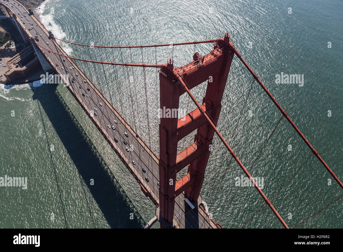 Blick auf die Golden Gate Bridge in der Nähe von San Francisco, Kalifornien. Stockfoto