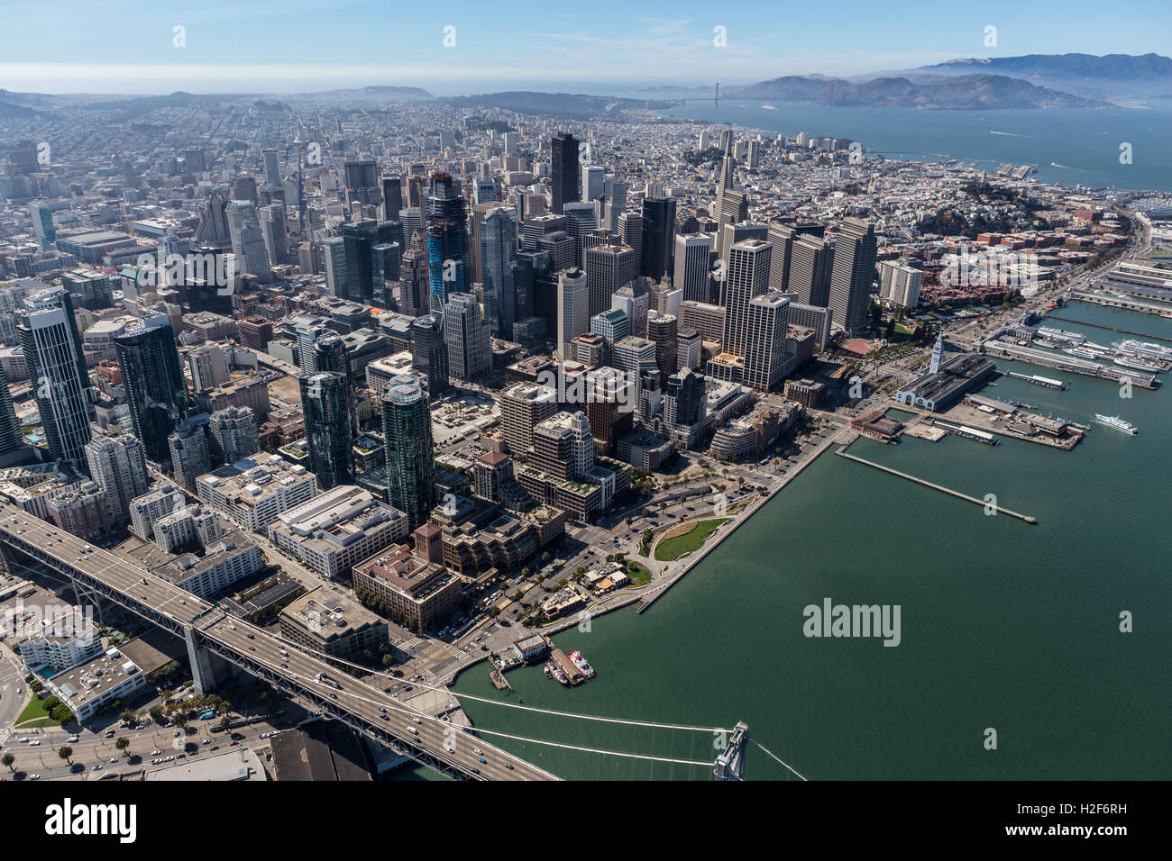 Antenne des urbanen Zentrum von San Francisco. Stockfoto