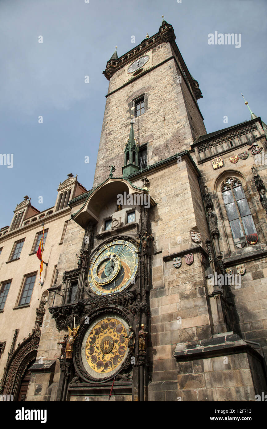 Astronomische Uhr am Altstädter Ring, Prag, Tschechische Republik Stockfoto