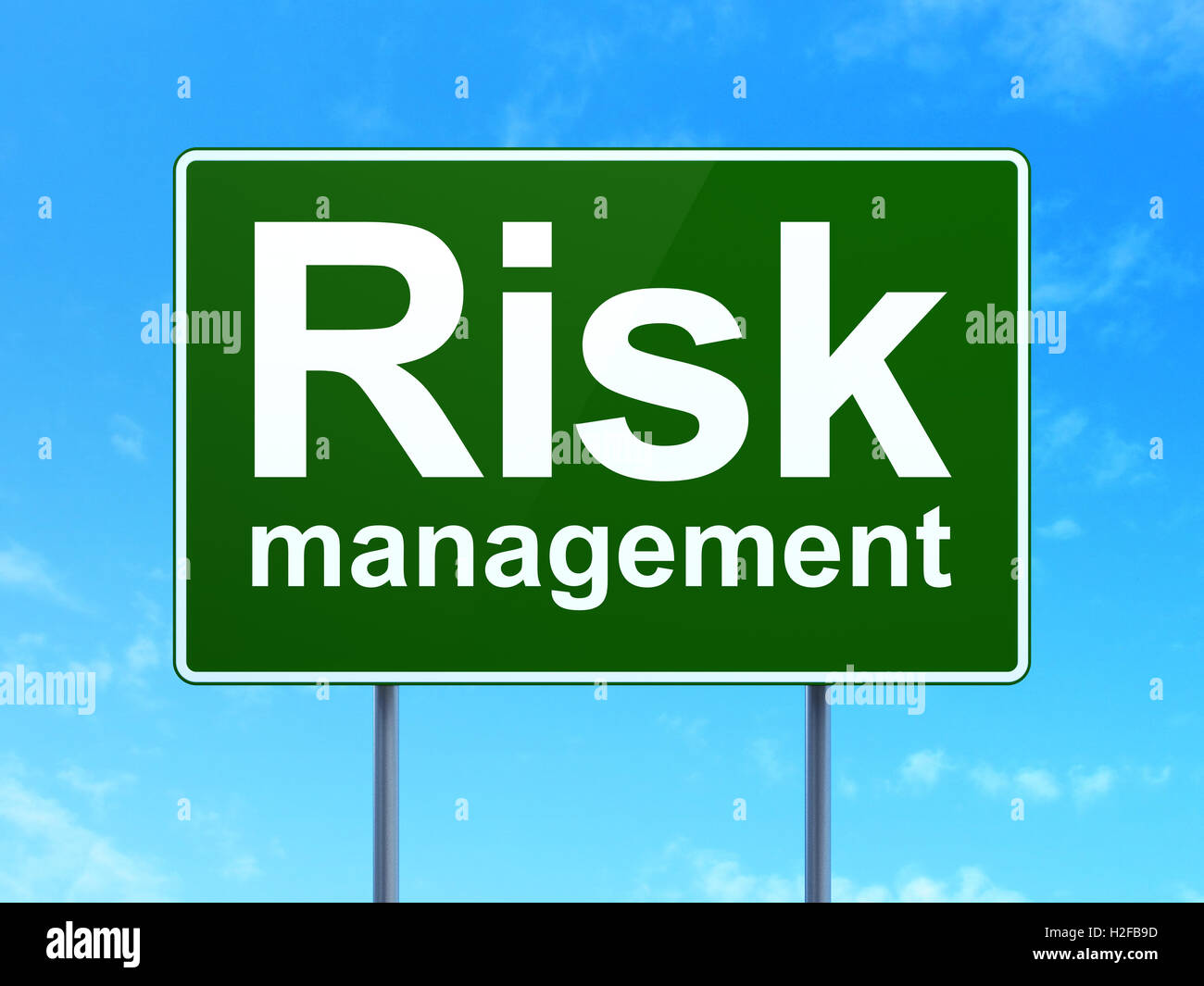 Finanzen-Konzept: Risikomanagement auf Straße Zeichen Hintergrund Stockfoto