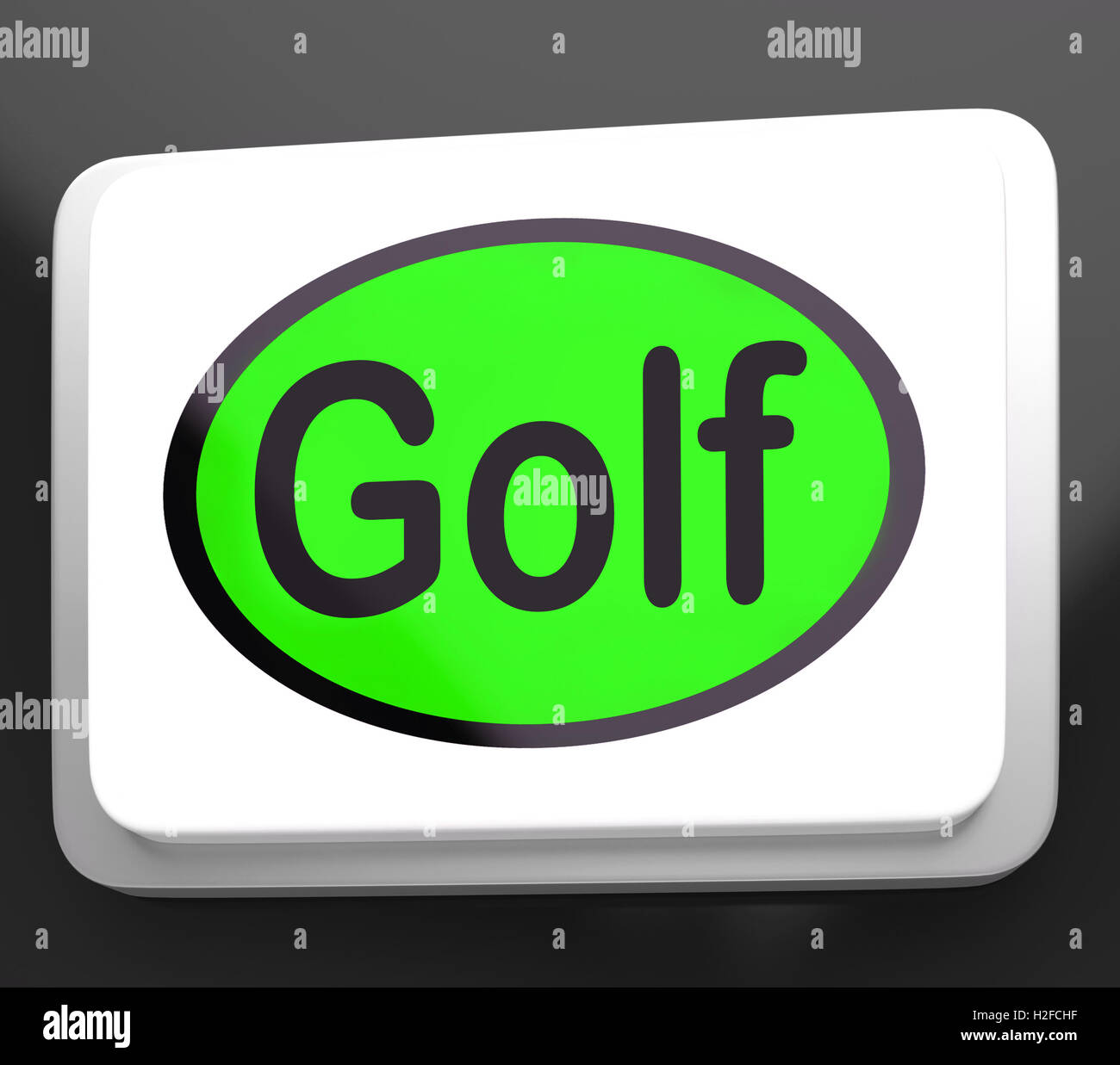 Schaltfläche "Mittel Golfer Golfclub oder Golfen Stockfoto