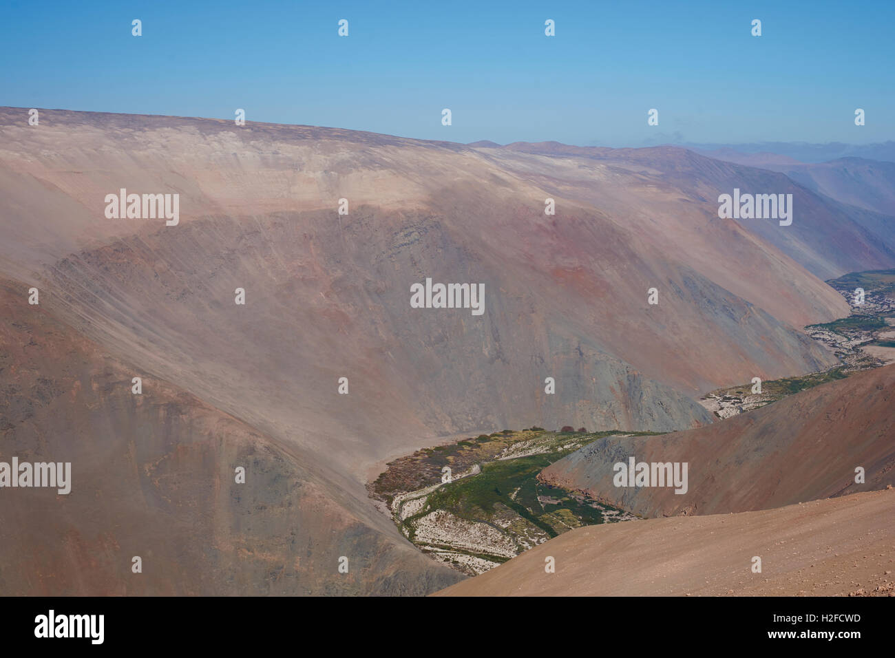 Fruchtbare Tal in der Atacama-Wüste im Norden von Chile Stockfoto