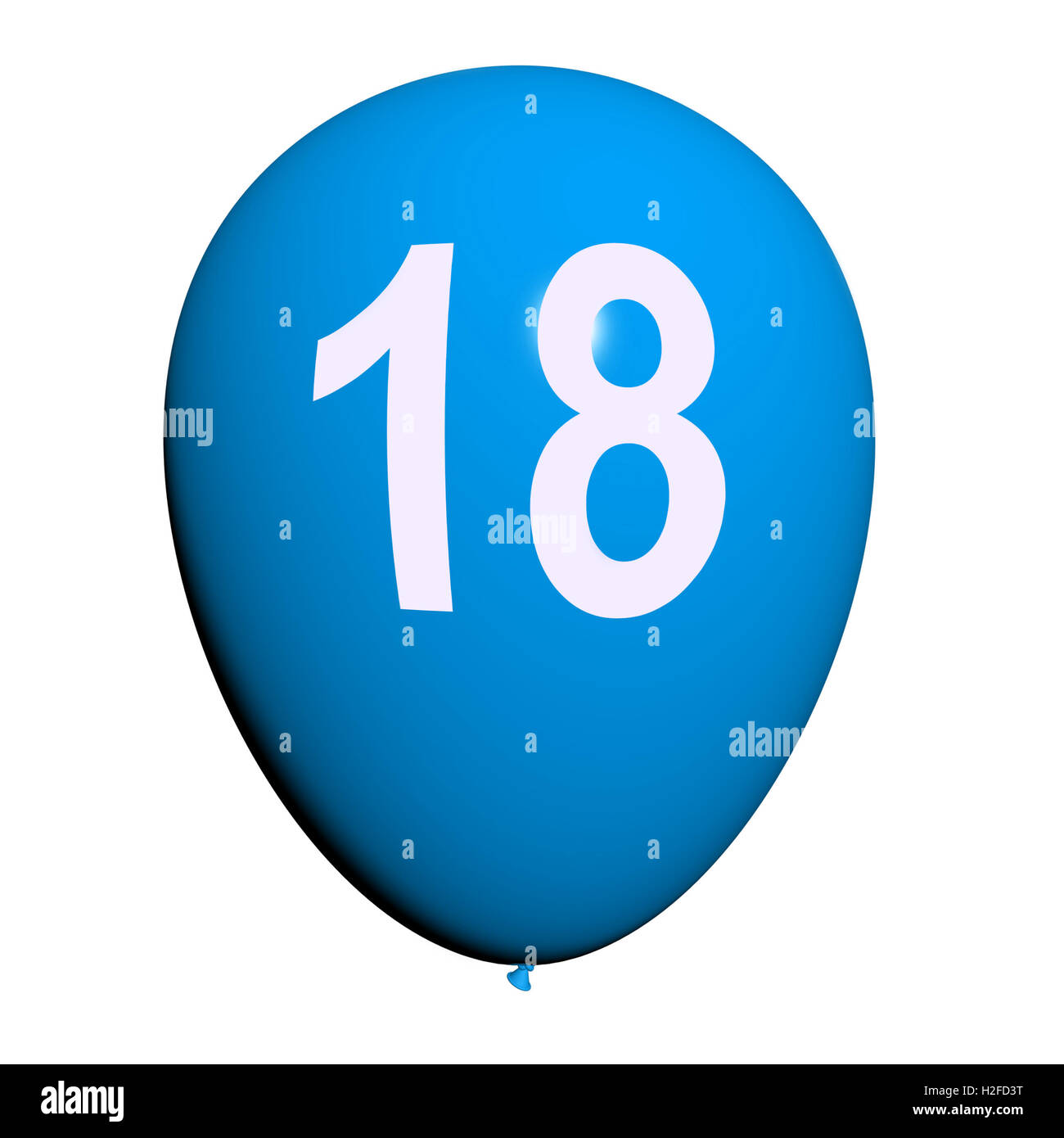 18 Ballon repräsentiert achtzehnten Geburtstagsfeier Stockfoto