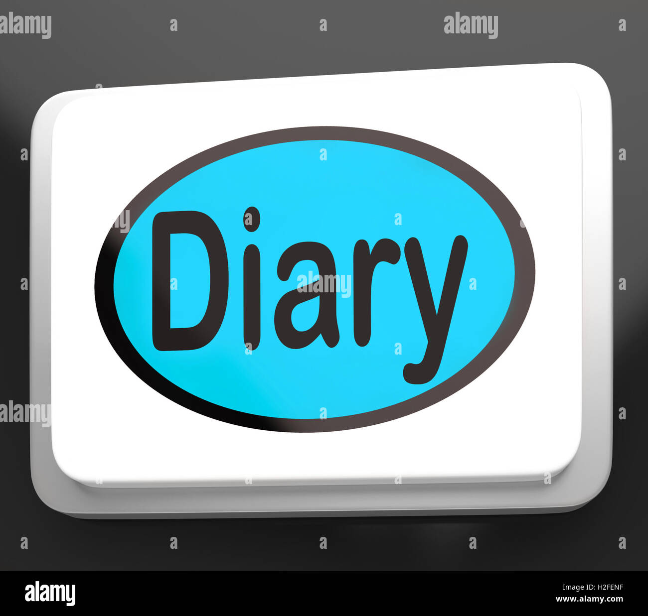 Schaltfläche "Tagebuch" zeigt Online-Planer oder Zeitplan Stockfoto