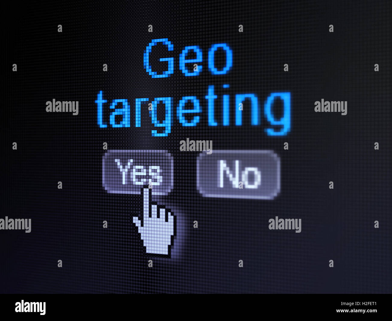 Geschäftskonzept: Geo-Targeting auf digitale Computer-Bildschirm Stockfoto