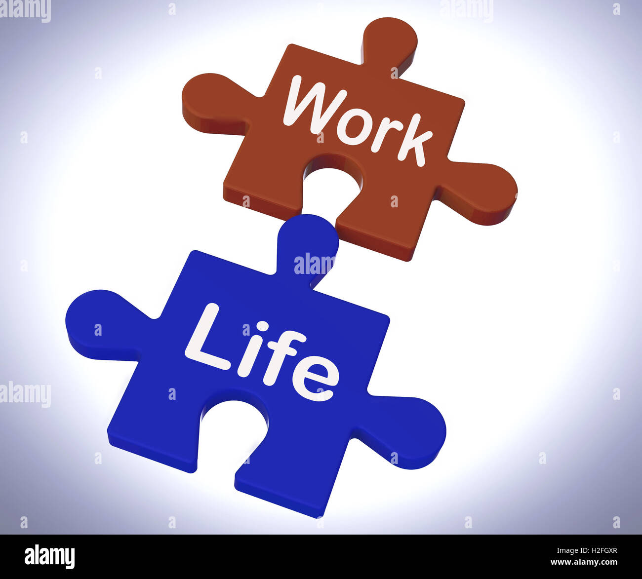 Arbeiten Sie Leben Puzzle zeigt Balance zwischen Arbeit und Entspannung Stockfoto