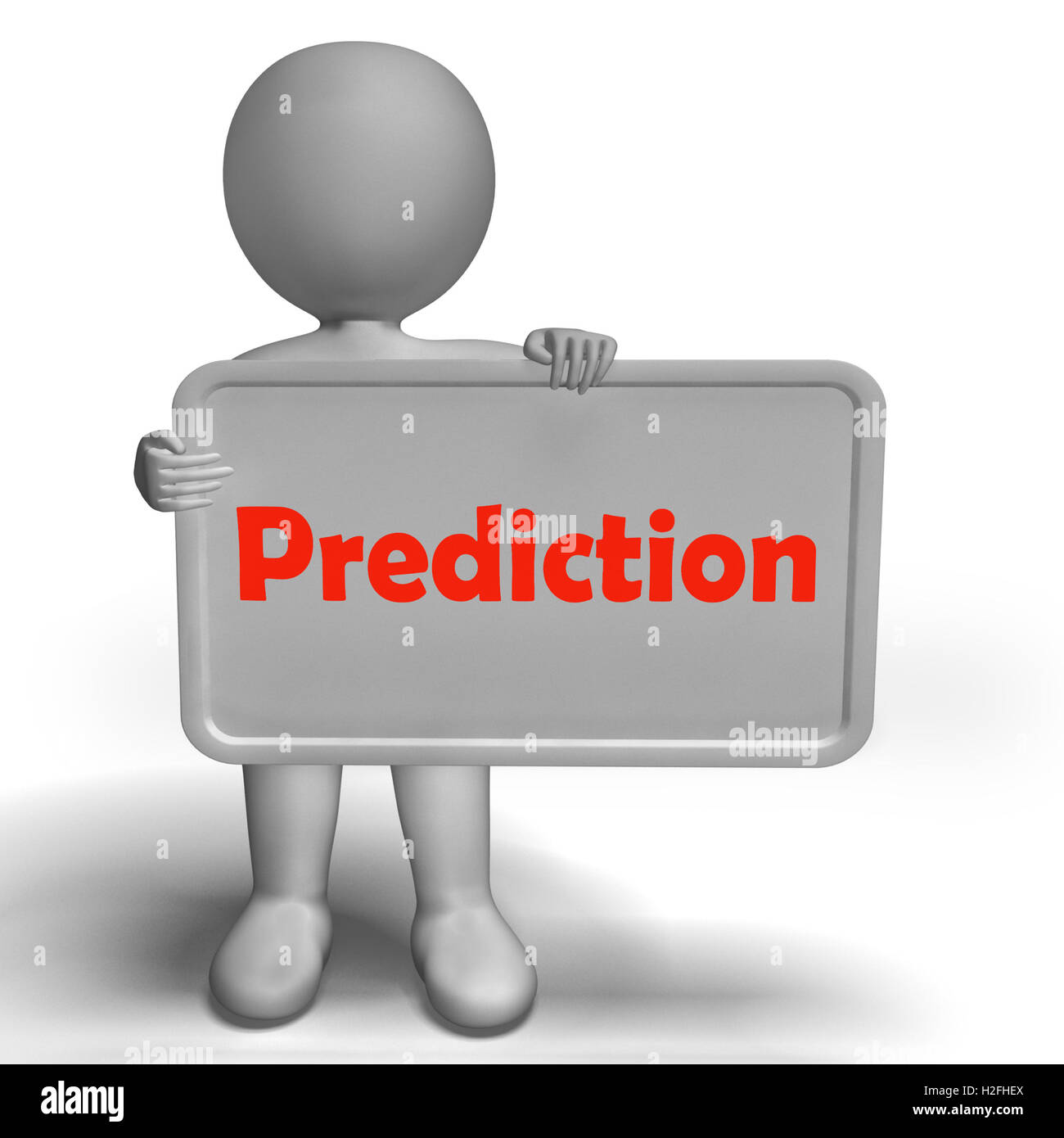Vorhersage-Zeichen zeigt Schätzung Prognose oder Projektion Stockfoto