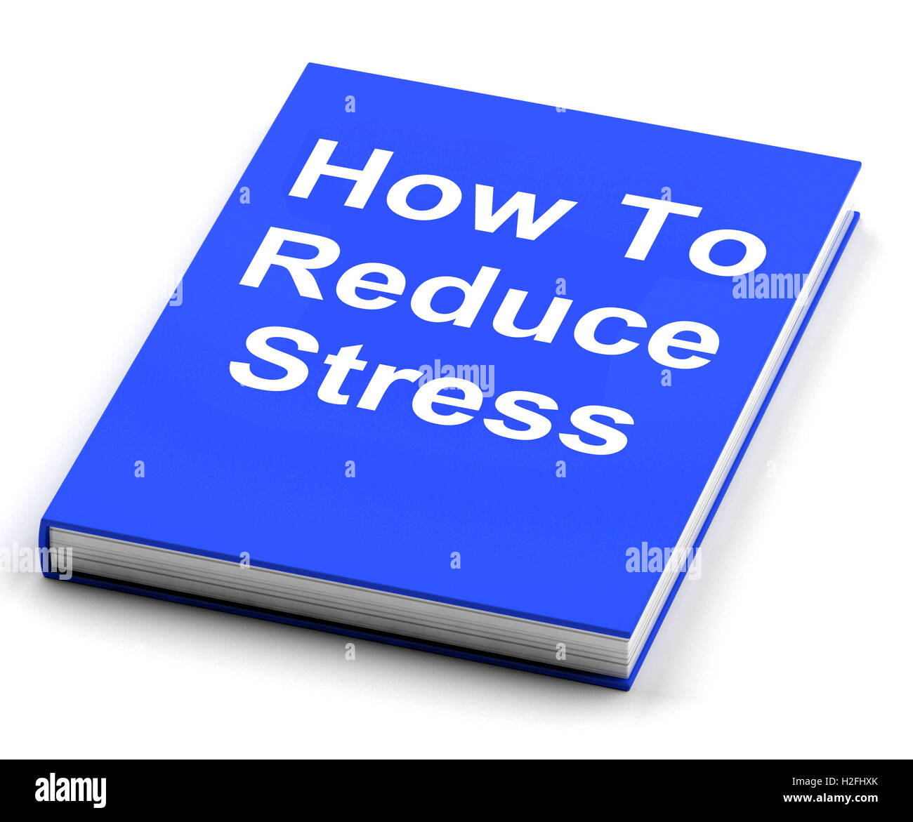 Gewusst wie: reduzieren Sie Stress Buch zeigt niedrigere Spannung Stockfoto