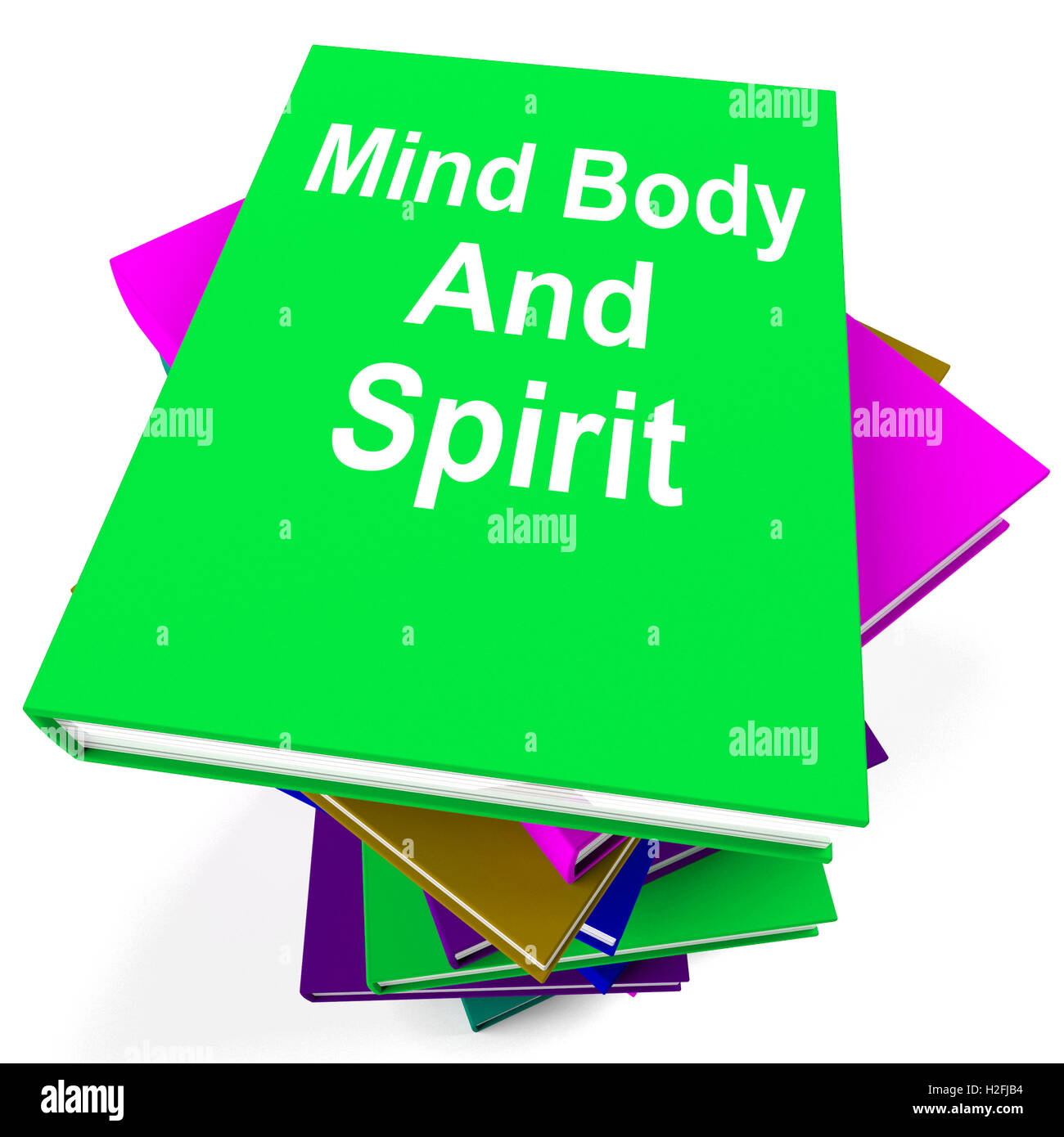 Körper und Geist Buch Stack zeigt ganzheitliche Bücher Stockfoto