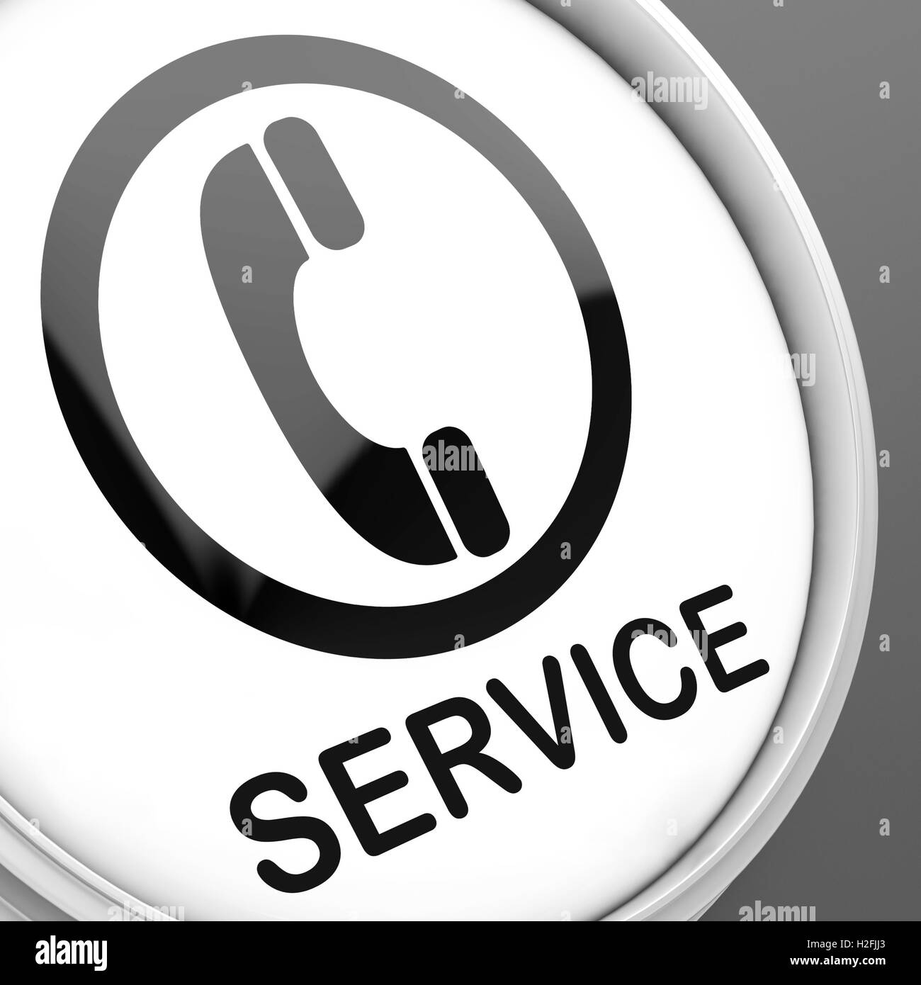 Schaltfläche "Service" bedeutet für Kunden Hilfe rufen Stockfoto