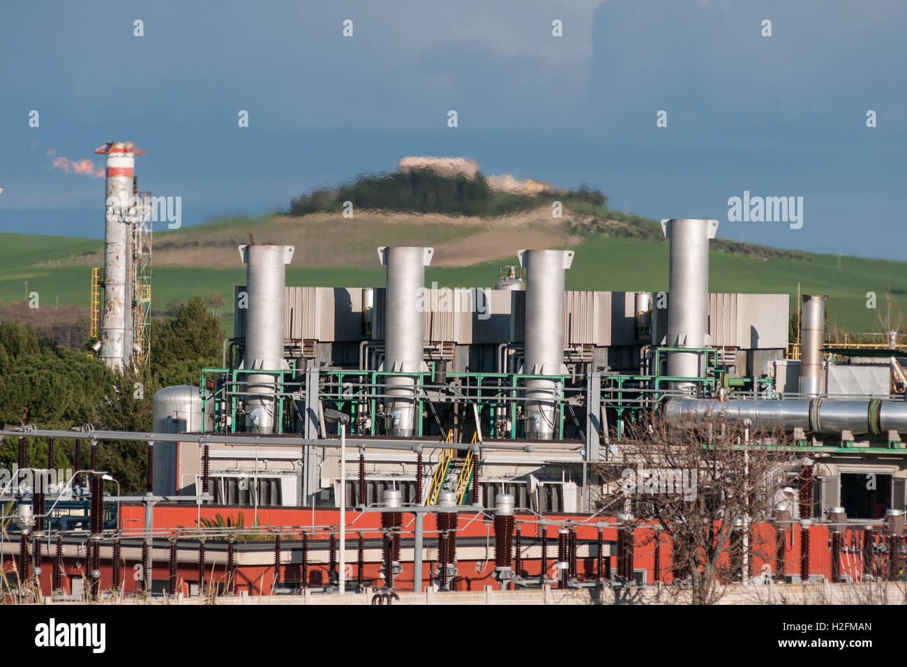 Eine Öl-Raffinerie in Termoli, südlich von Italien. Stockfoto