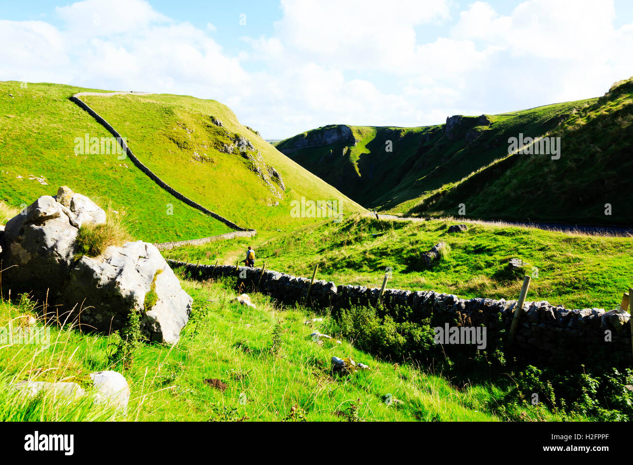 Winnats Pass, High Peak, Peak District National Paek, Derbyshire, England, UK Stockfoto