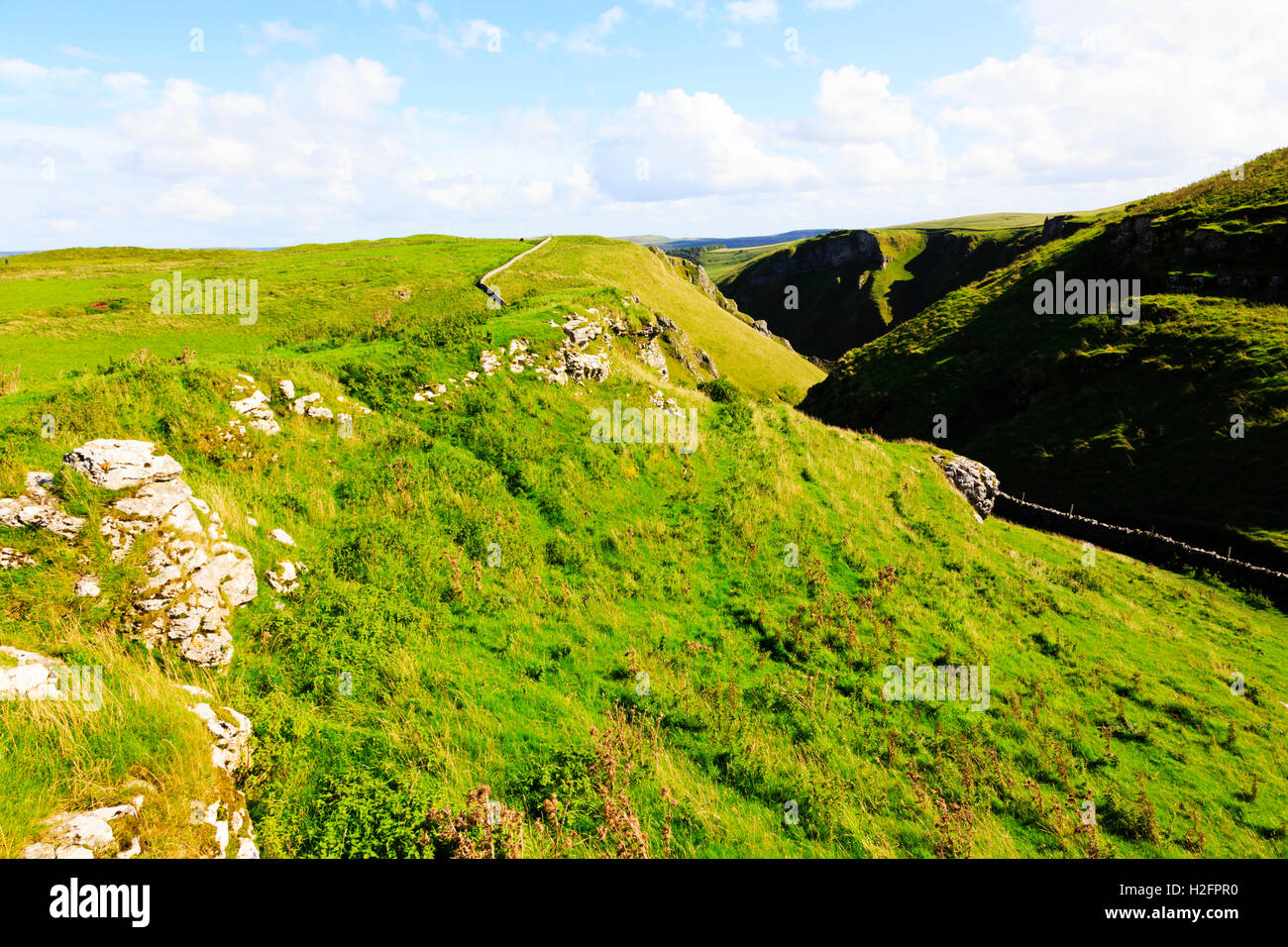 Winnats Pass, High Peak, Peak District National Paek, Derbyshire, England, UK Stockfoto