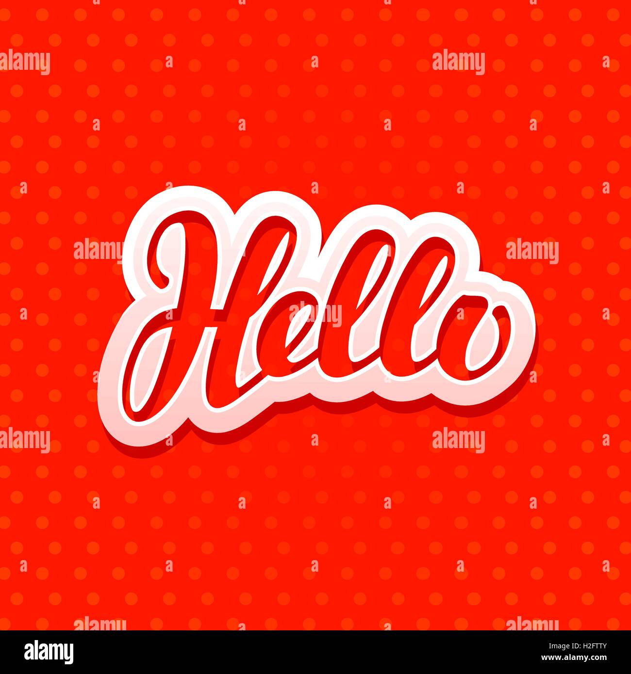 Hallo Schriftzug. Design für die Grußkarte, banner. Vektor-illustration Stock Vektor