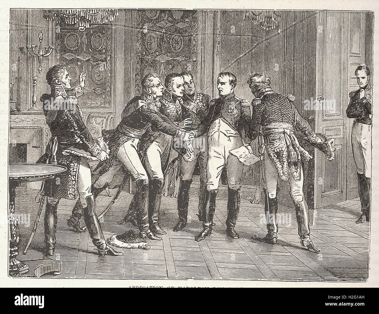 ABDANKUNG von NAPOLEON BONAPARTE - aus "Cassell es illustrierte Universal-Historie - 1882 Stockfoto
