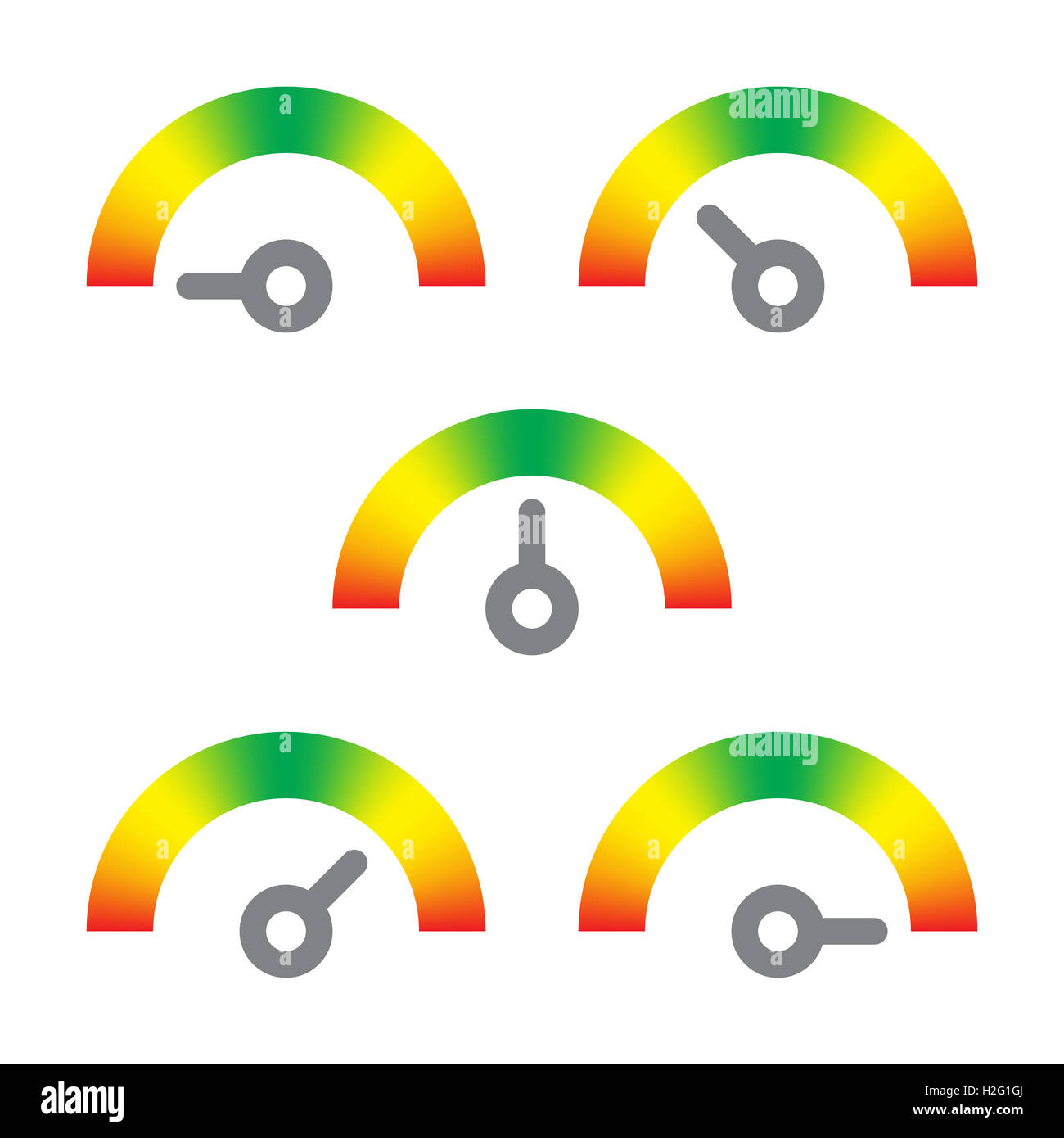 [JPEG] Meter Zeichen Infografik Gauge-Element von rot auf grün, rote Abbildung Stockfoto