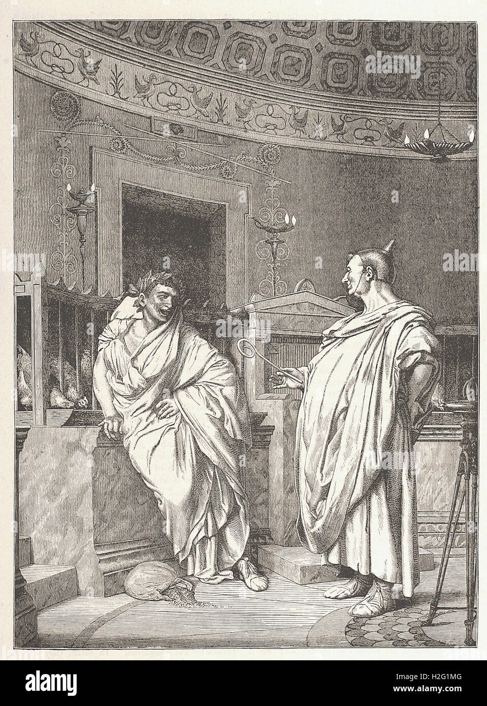 RÖMISCHEN AUGUREN - von "Illustrated Cassell es Universalgeschichte" - 1882 Stockfoto