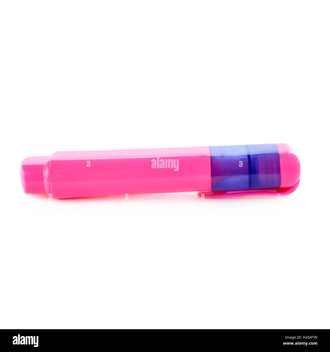 Lila Highlighter über dem weißen Hintergrund isoliert Stockfoto