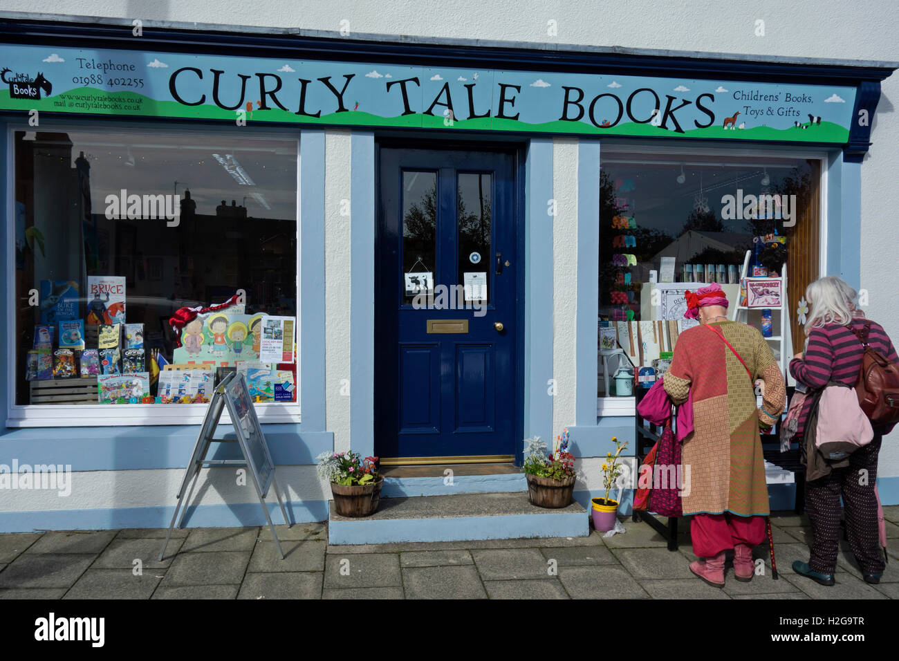 Lockige Geschichte Bücher, ein Kinder Buchhandlung in Buch Stadt der Wigtown in Dumfries und Galloway, Südwest Schottland. Stockfoto