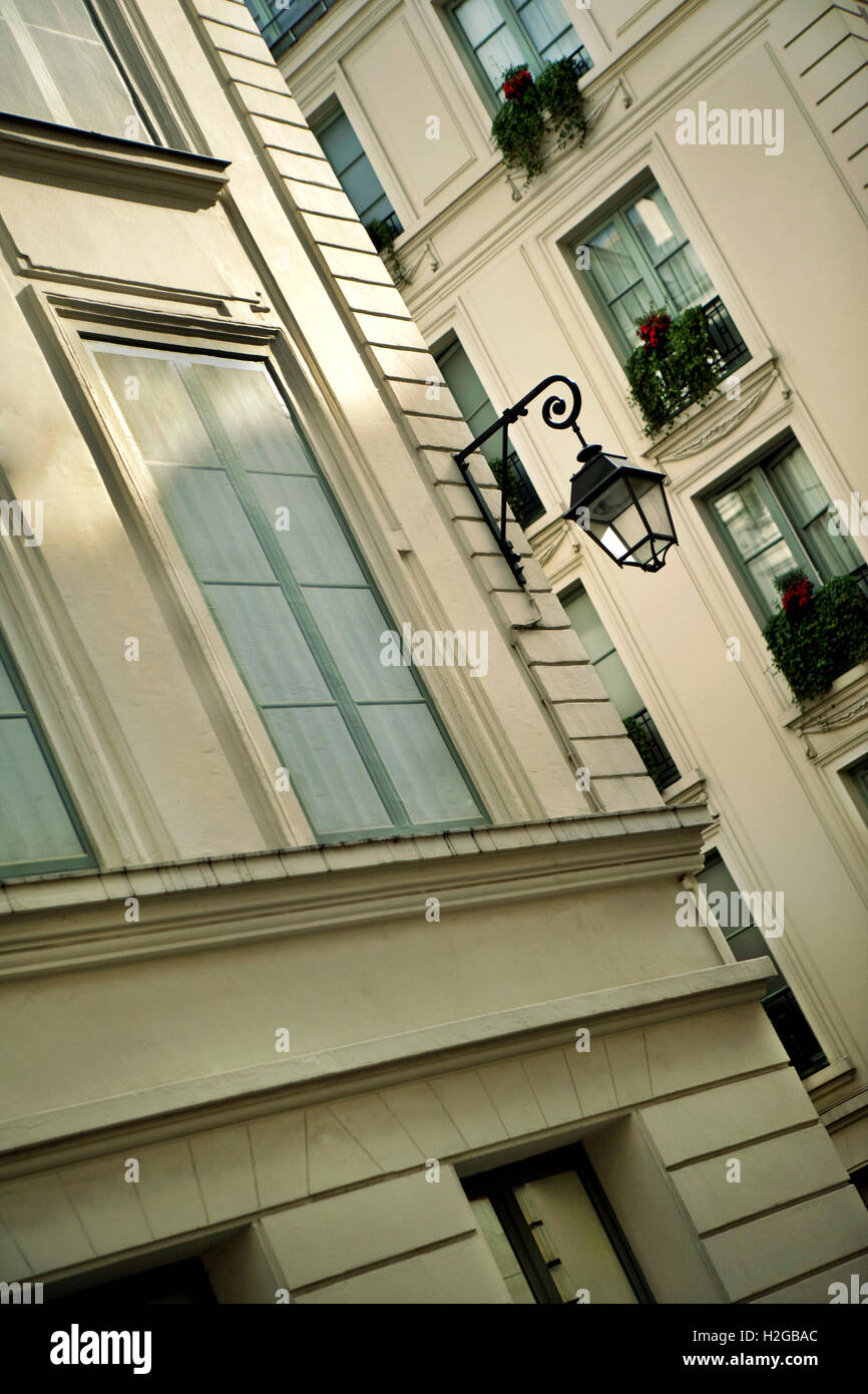 Nahaufnahme einer Straße in Ecke Le Marais, Paris Stockfoto