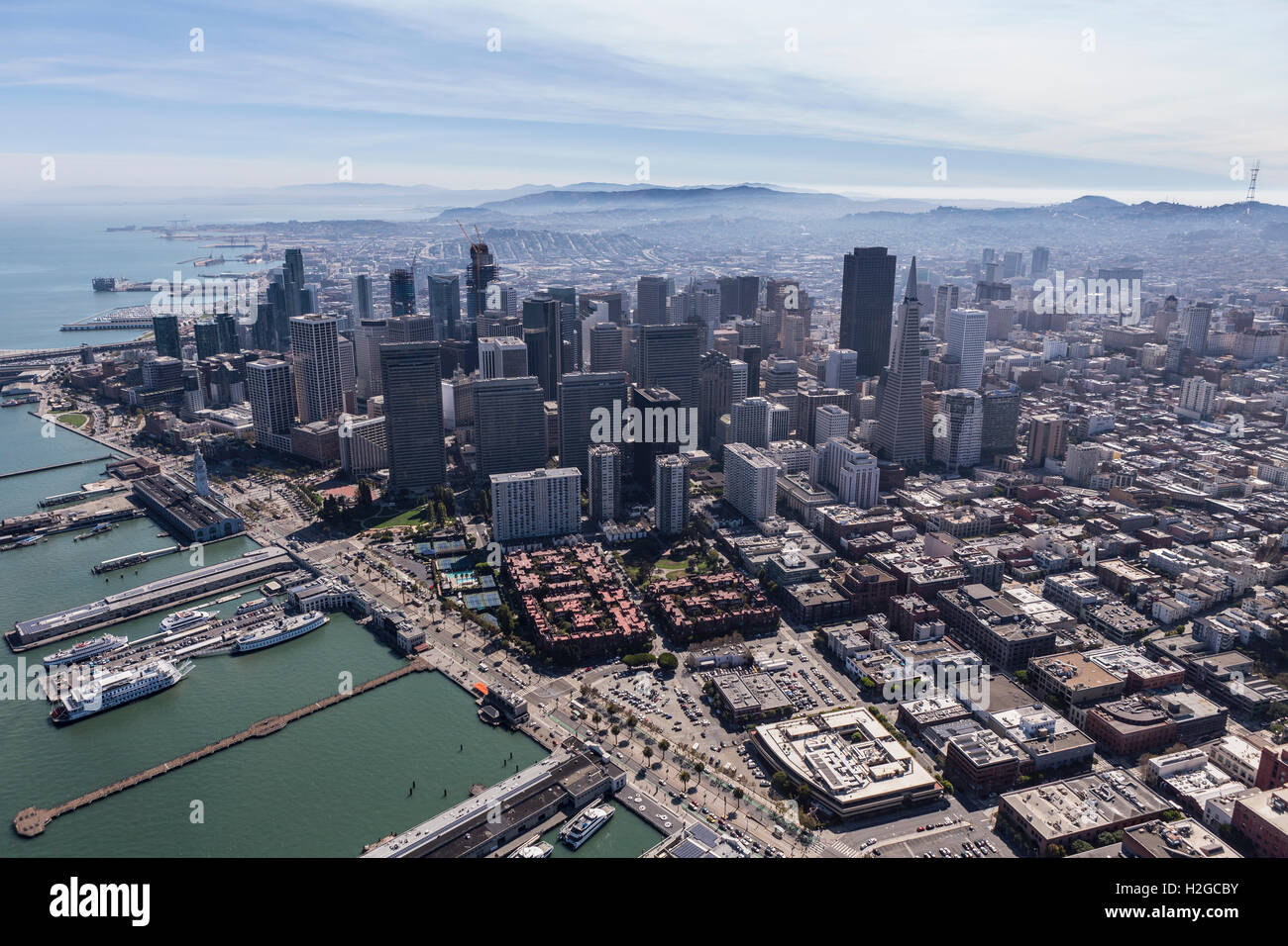 Luftaufnahme des städtischen downtown San Francisco Stadtbild. Stockfoto