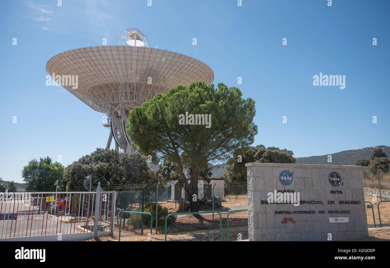 NASA Deep Space-Antenne, die das Signal zu Rosetta Absturz sendet in der Komet am 30. September 2016 Stockfoto