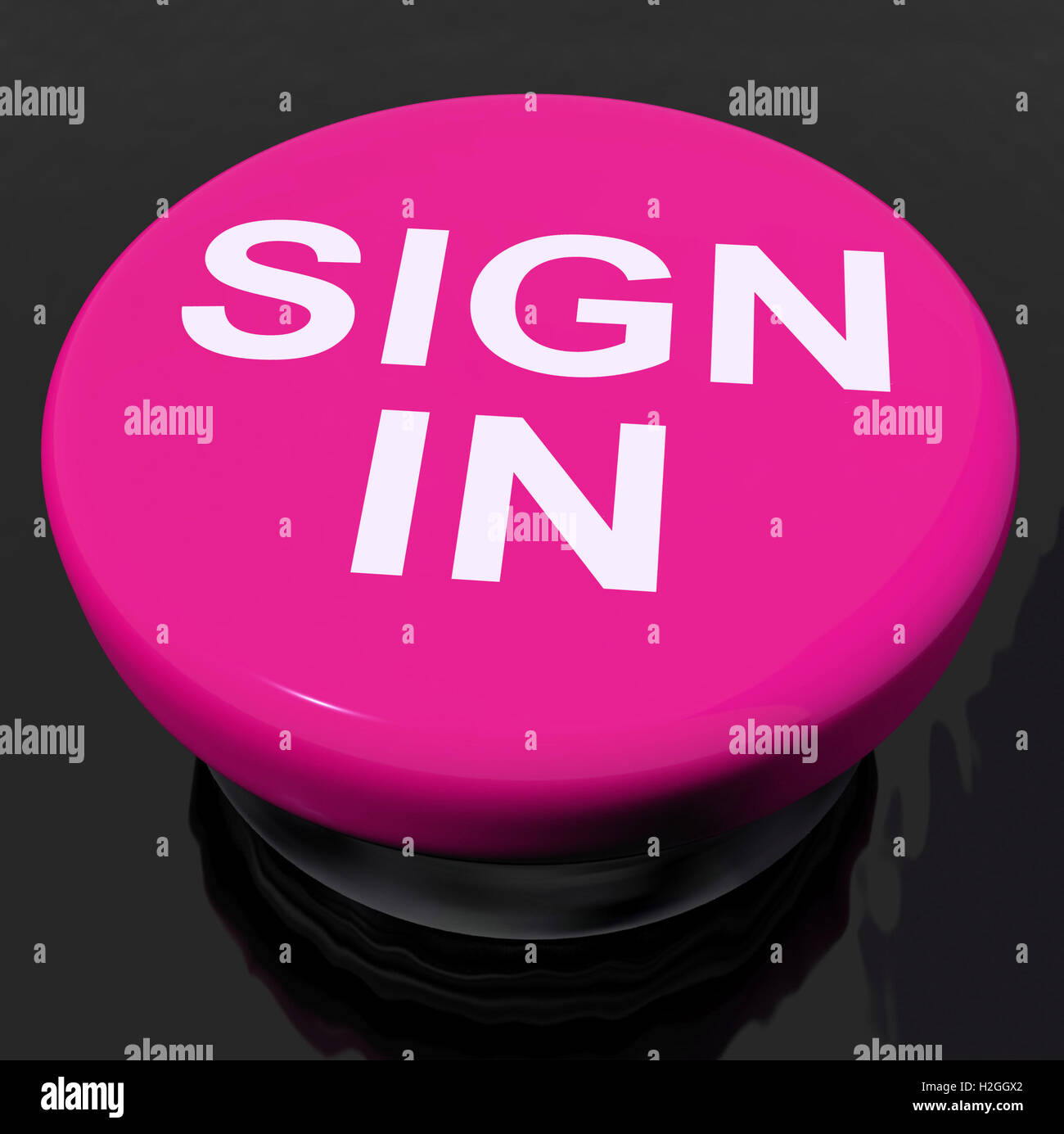 Melden Sie Button zeigt Website-Logins und Signin an Stockfoto