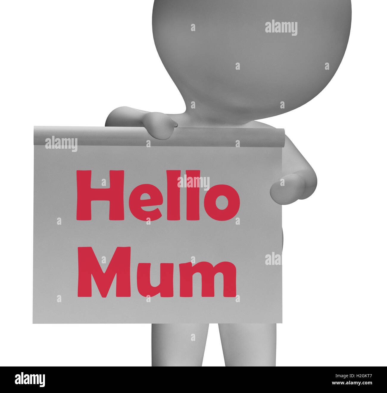 Hallo bedeutet Mama Zeichen Grüße an Mutter Stockfoto