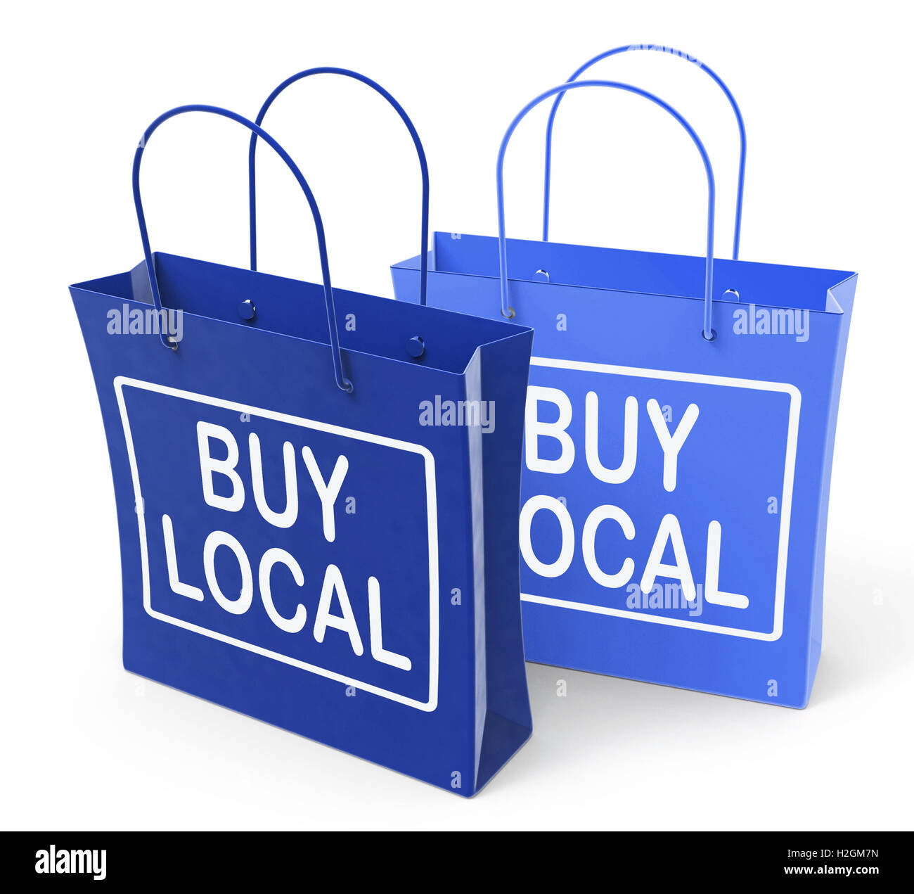 Lokalen Taschen fördern Kauf Produkte vor Ort kaufen Stockfoto