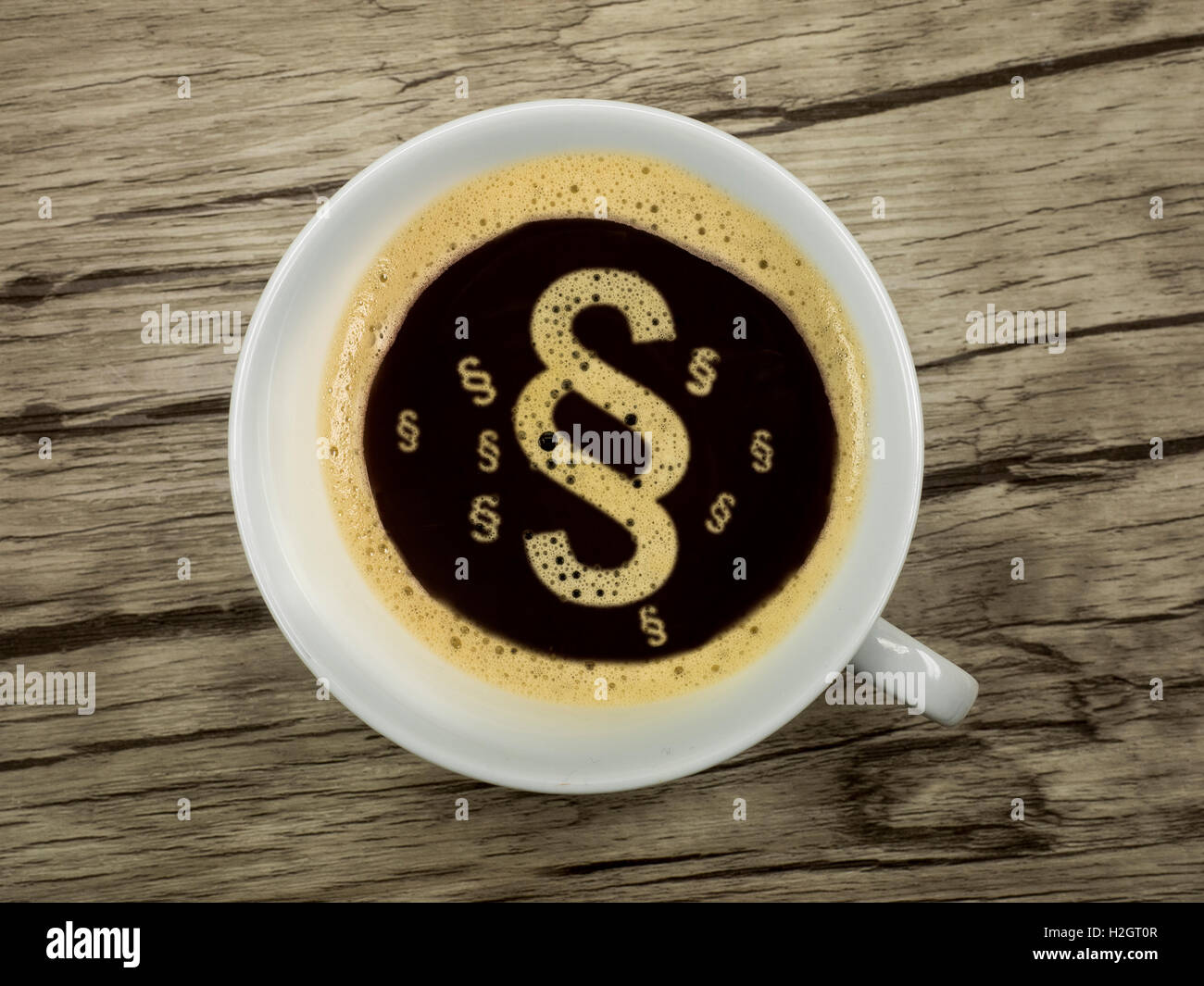 Absatz von Schaum in Kaffee Stockfoto