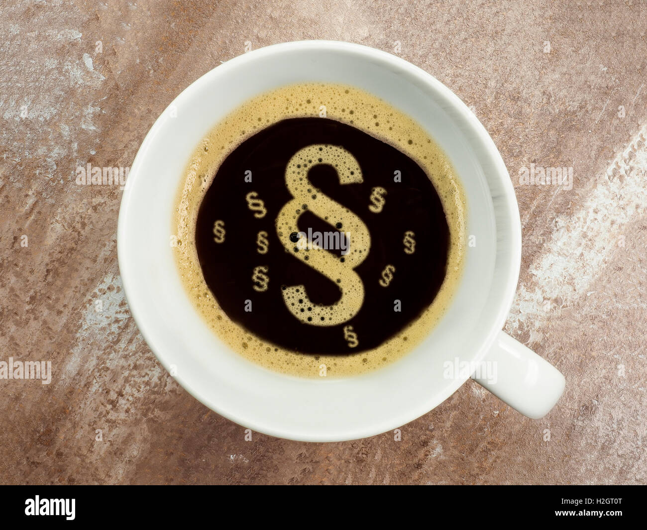 Absatz von Schaum in Kaffee Stockfoto