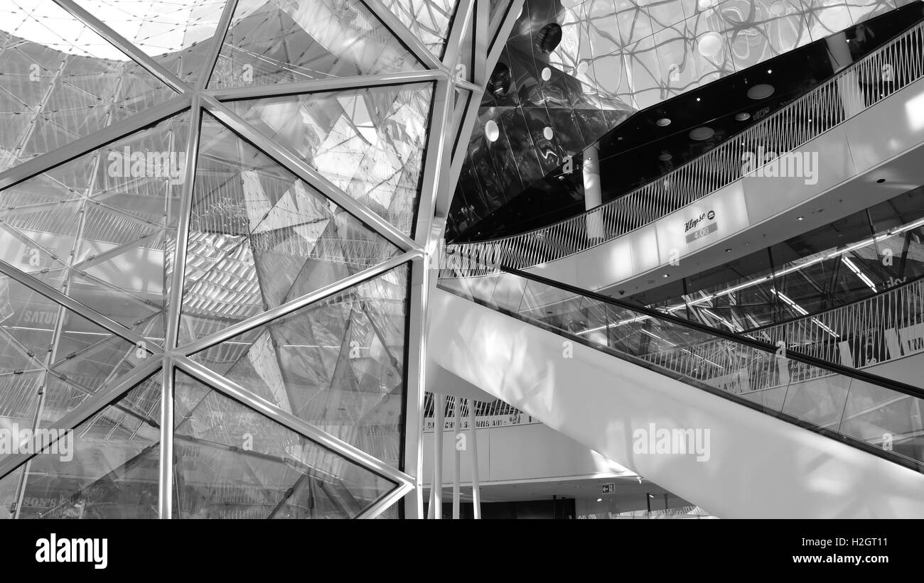 "MyZeil", ein Einkaufszentrum im Zentrum von Frankfurt am Main, Deutschland. Stockfoto