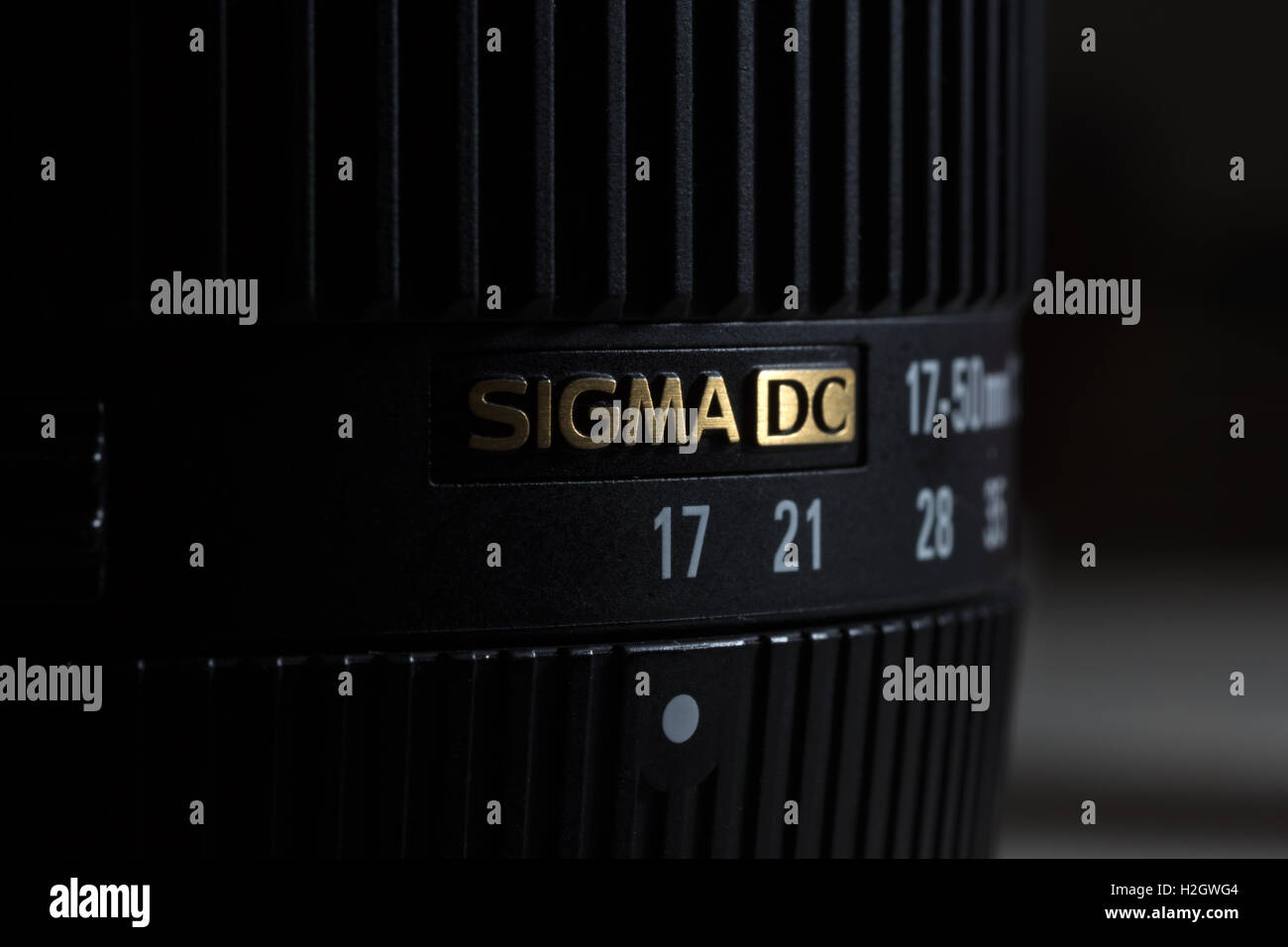 Das Sigma 17-55mm f/2.8 Objektiv Stockfoto