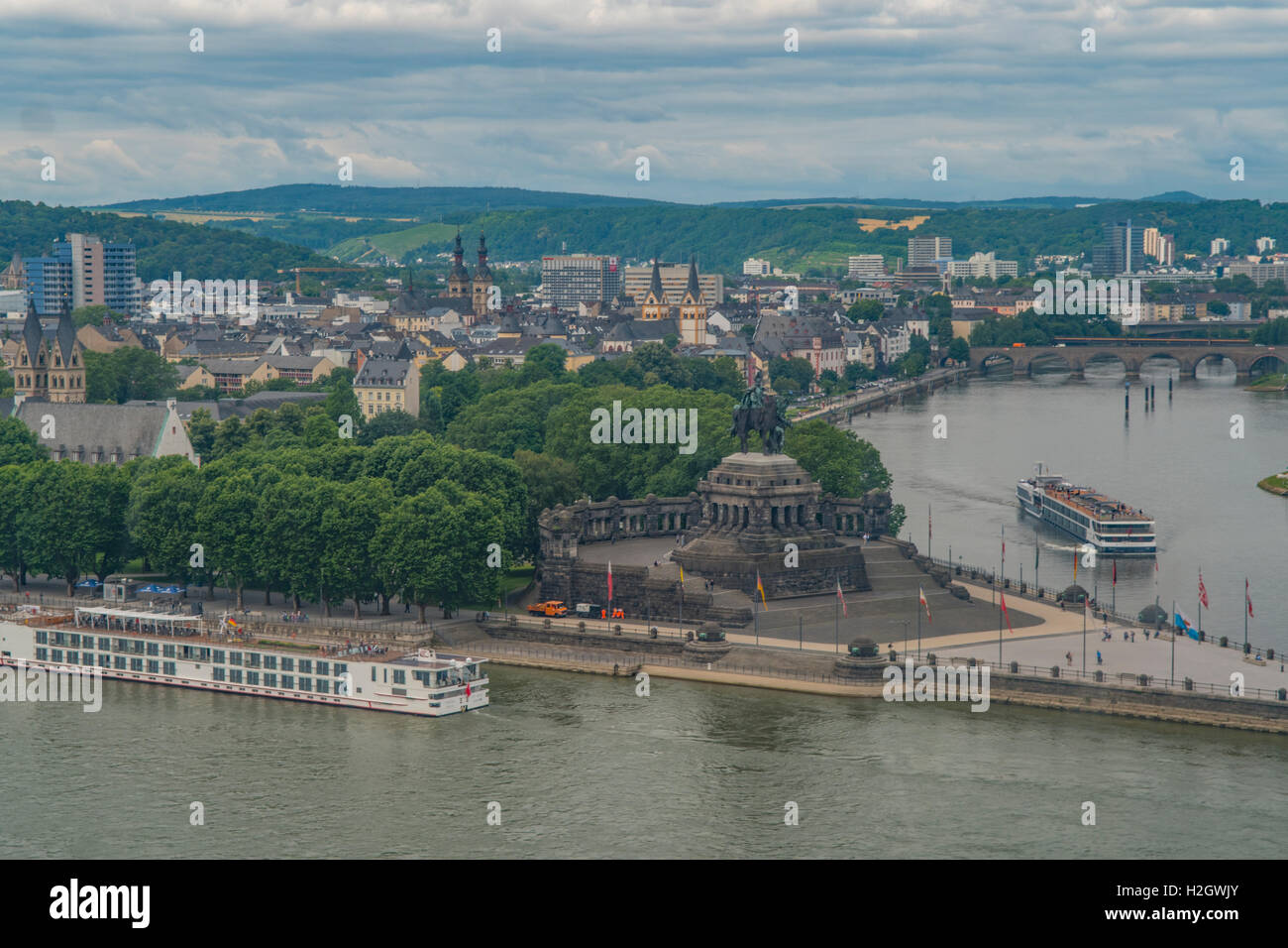 Deutschen Eck, Koblenz, Deutschland Stockfoto